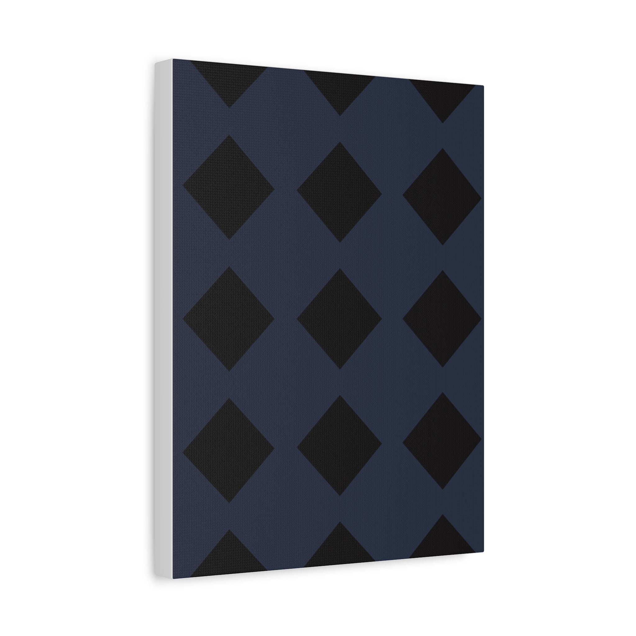 Geometric Dark Blue Diamond Canvas Art