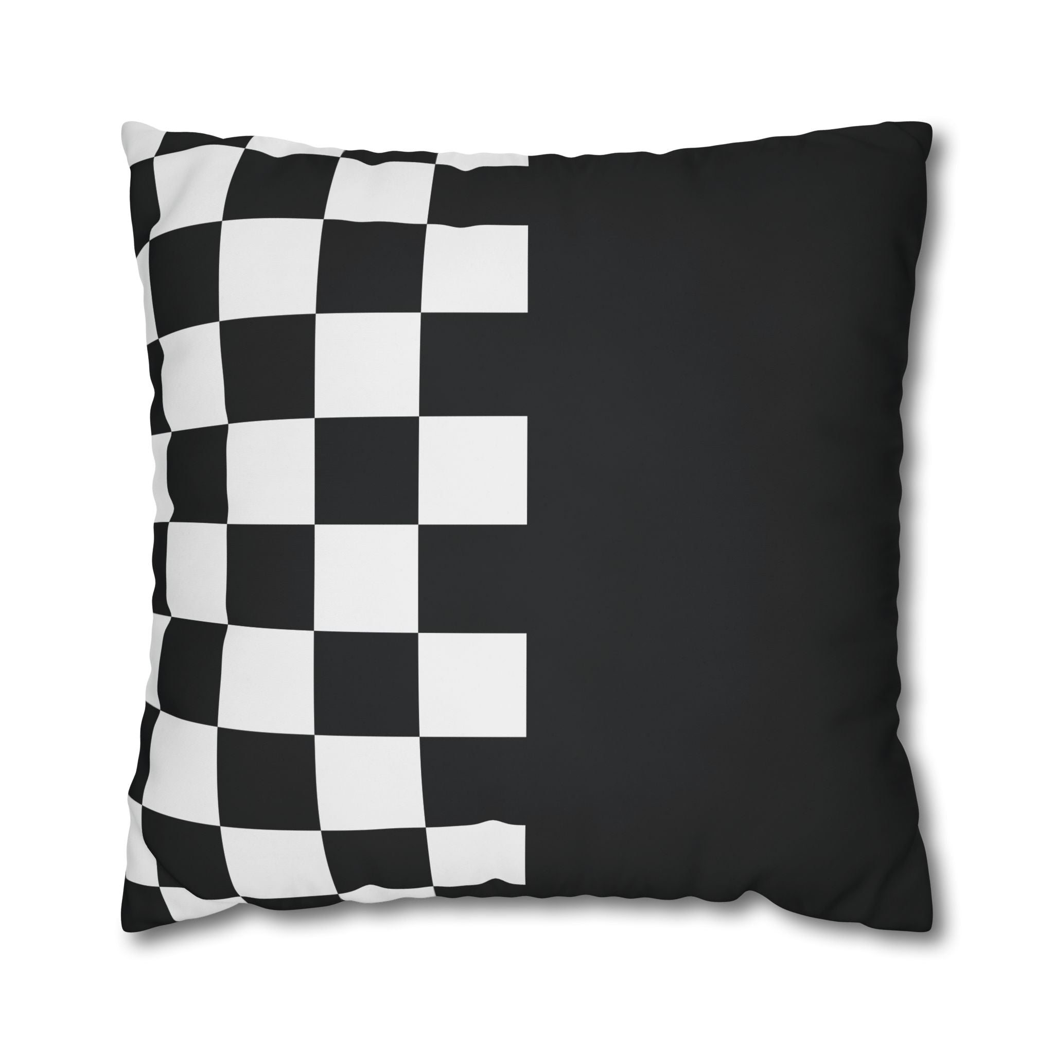 Abstract Checkered Pillowcase - Black & White