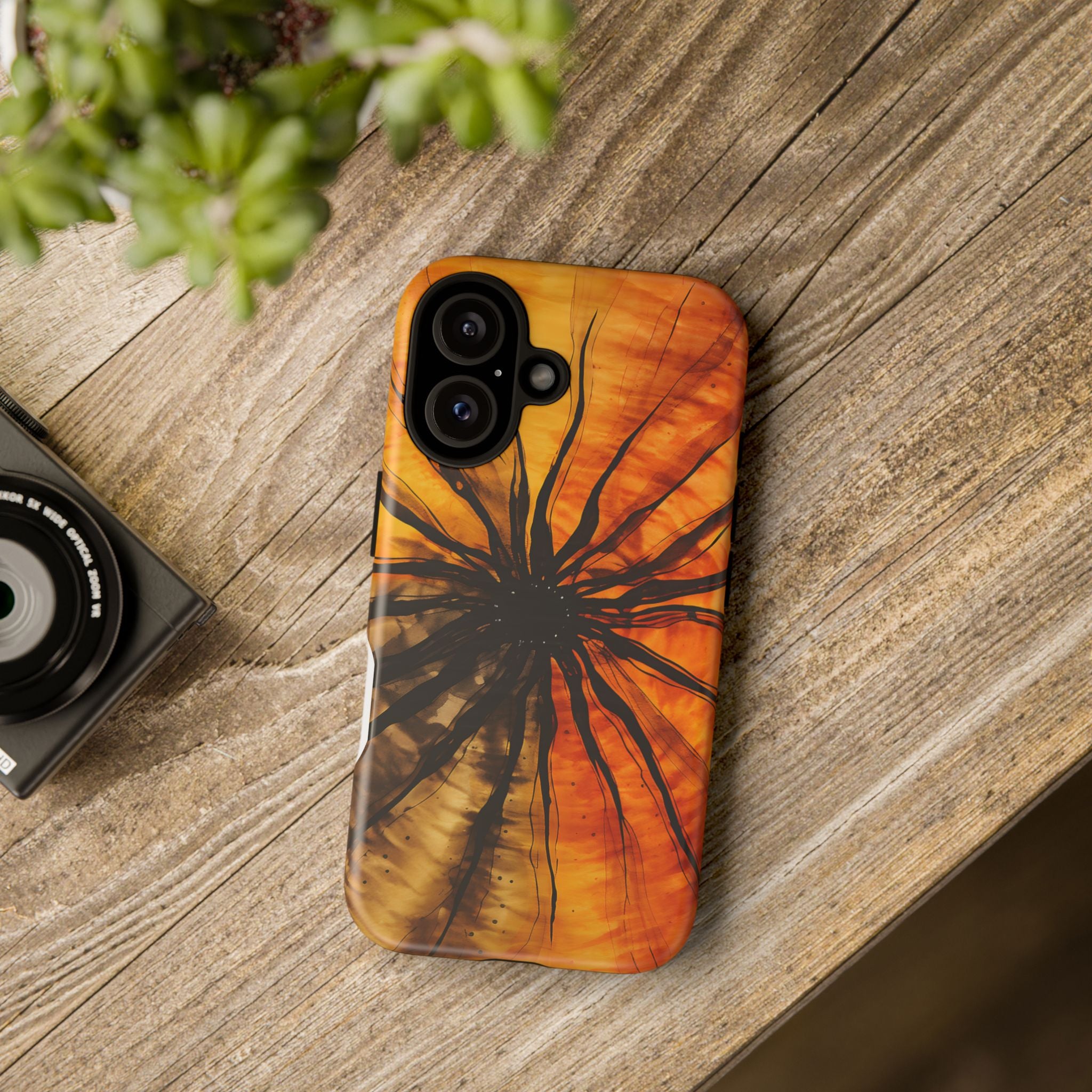 Fiery Sunburst Hexagon iPhone Case