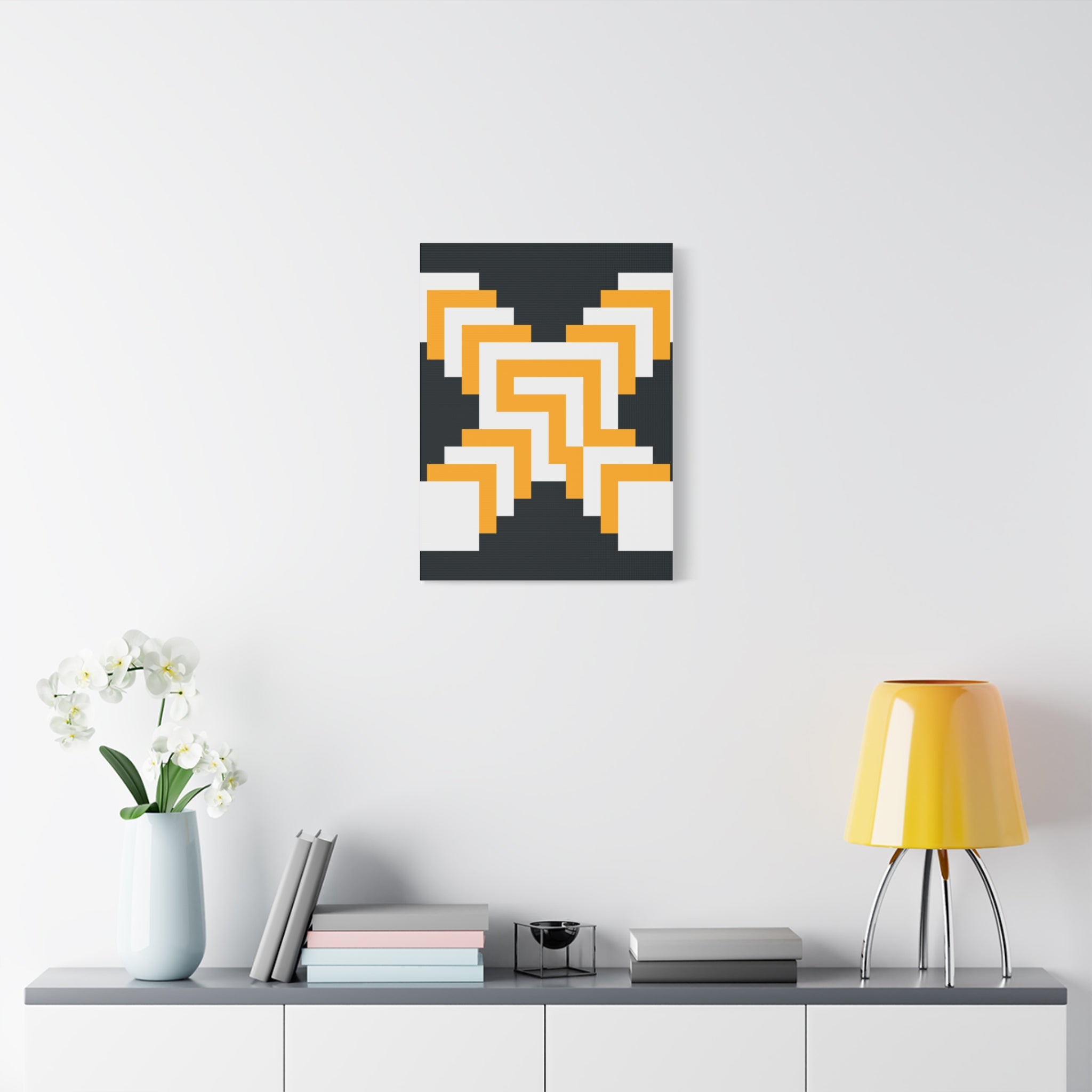 Golden X Abstract Canvas Art Print