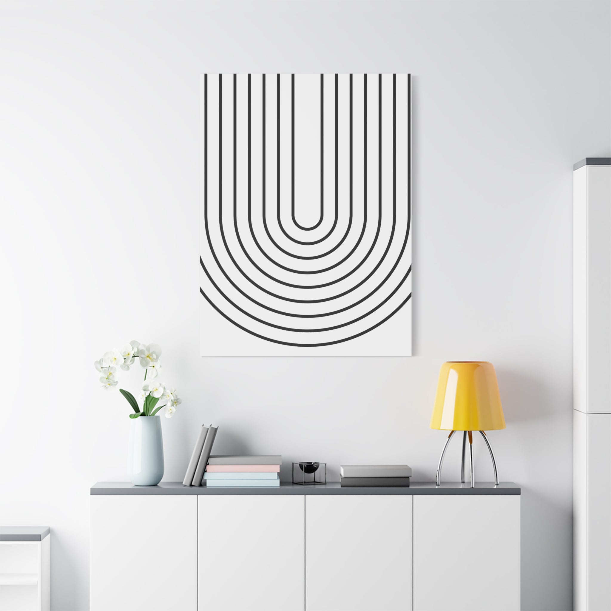 Minimalist Black U-Shape Art Canvas