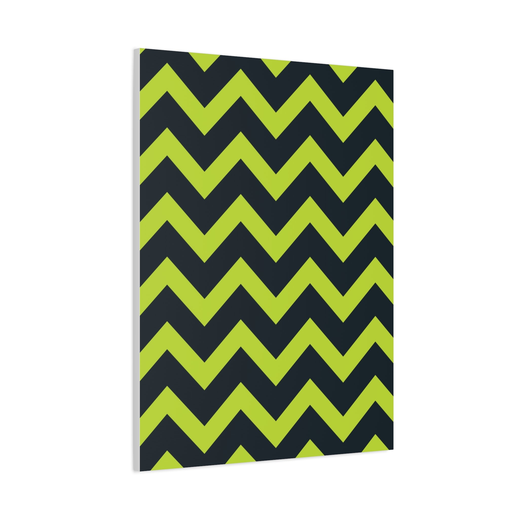 Lime & Forest Green Zigzag Canvas Art