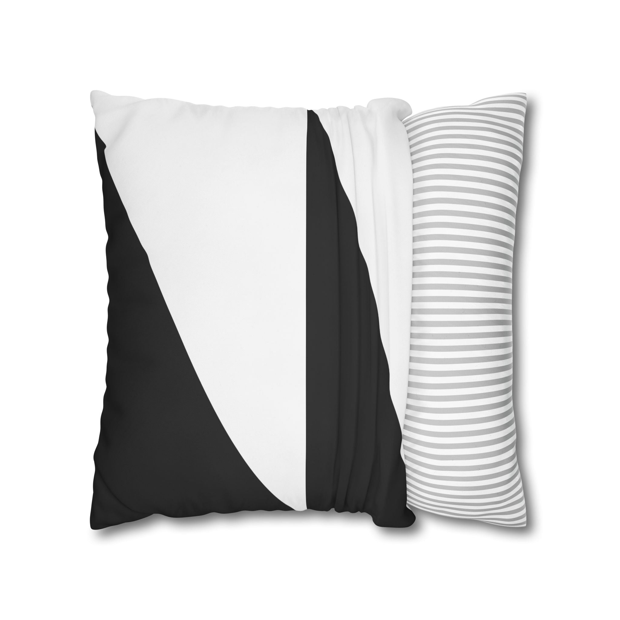 Geometric Triangle Pillowcase - Black & White