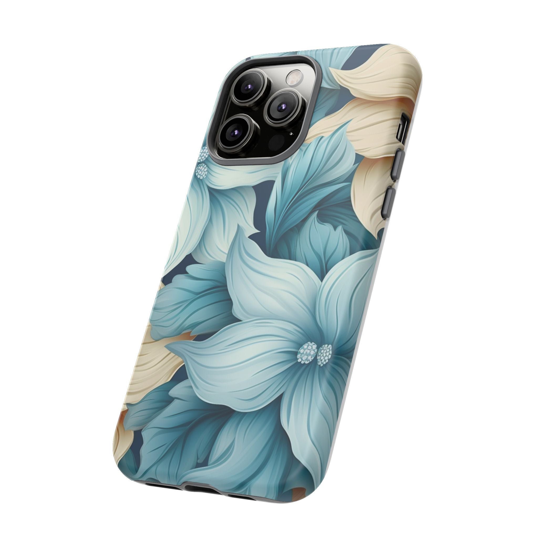 Teal Floral Hexagon iPhone Case - Rugged