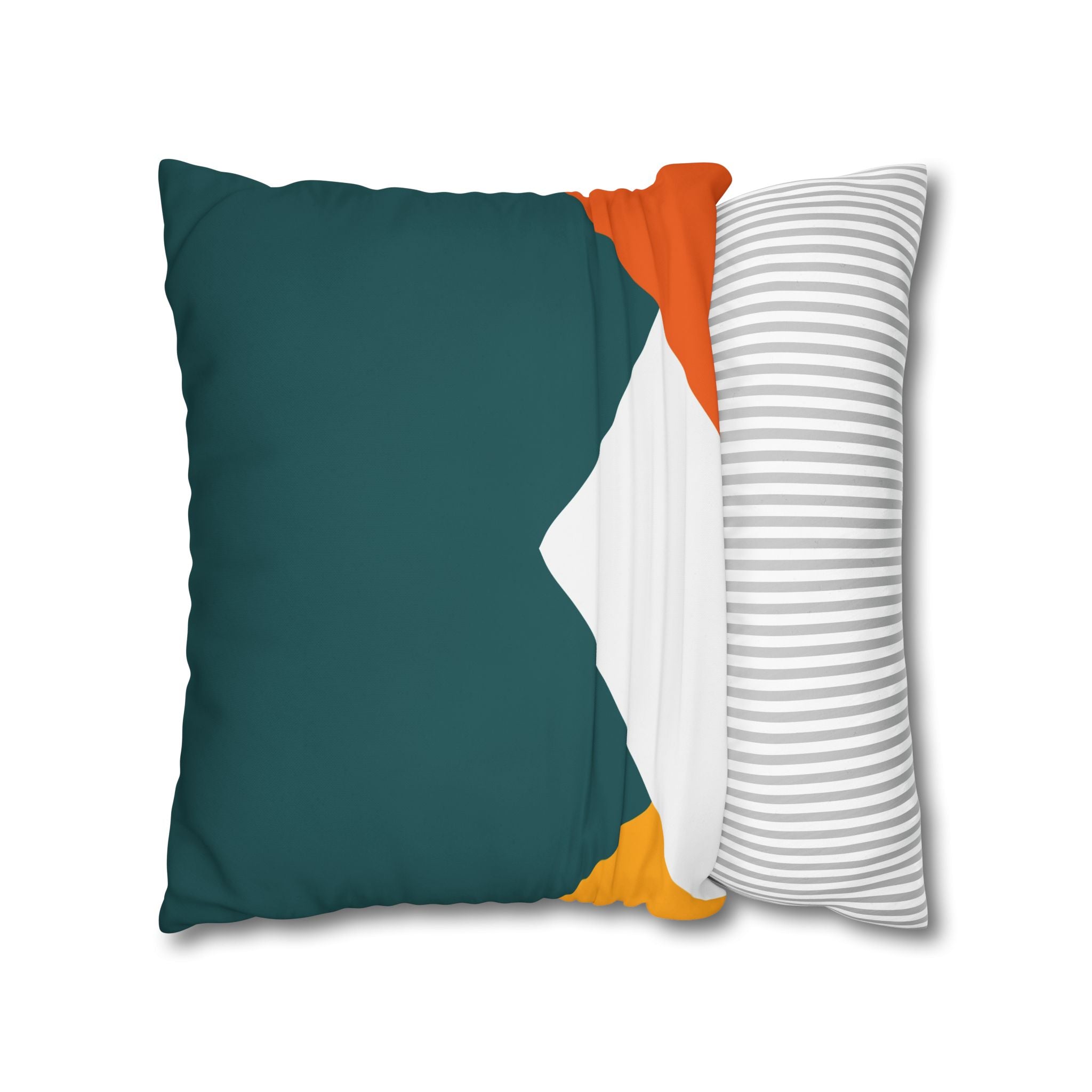 Geometric Teal & Orange Pillowcase