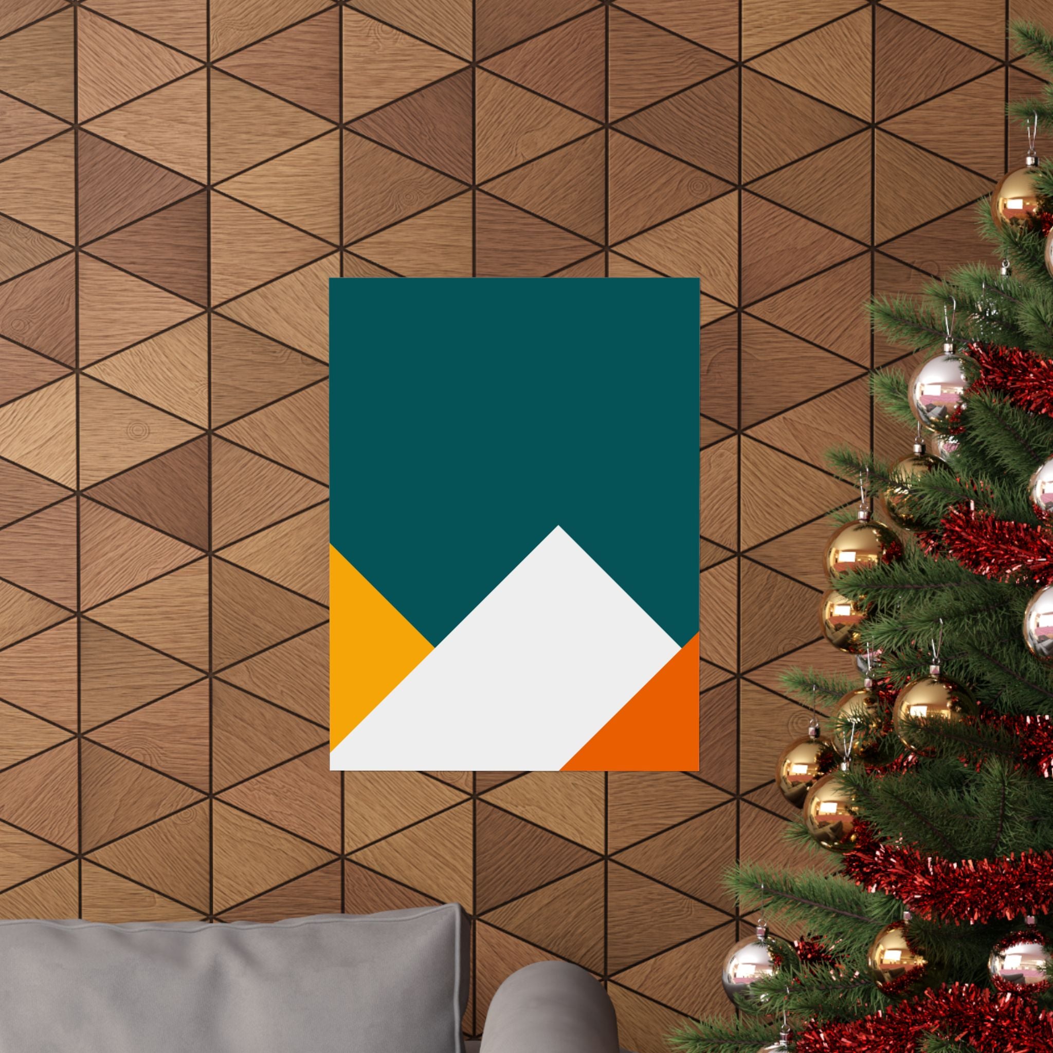 Abstract Geometric Mountain Poster