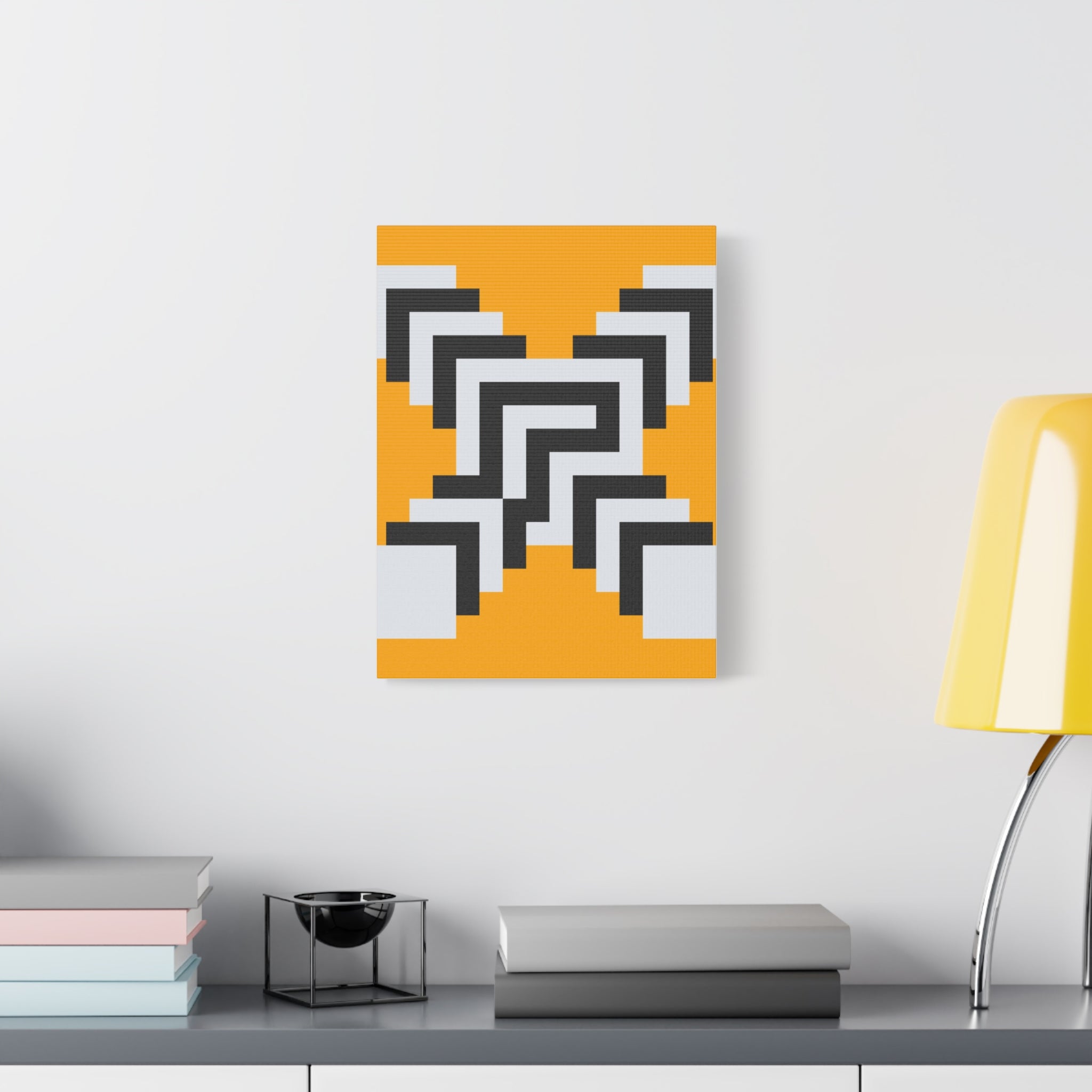 Geometric Orange Canvas Wall Art