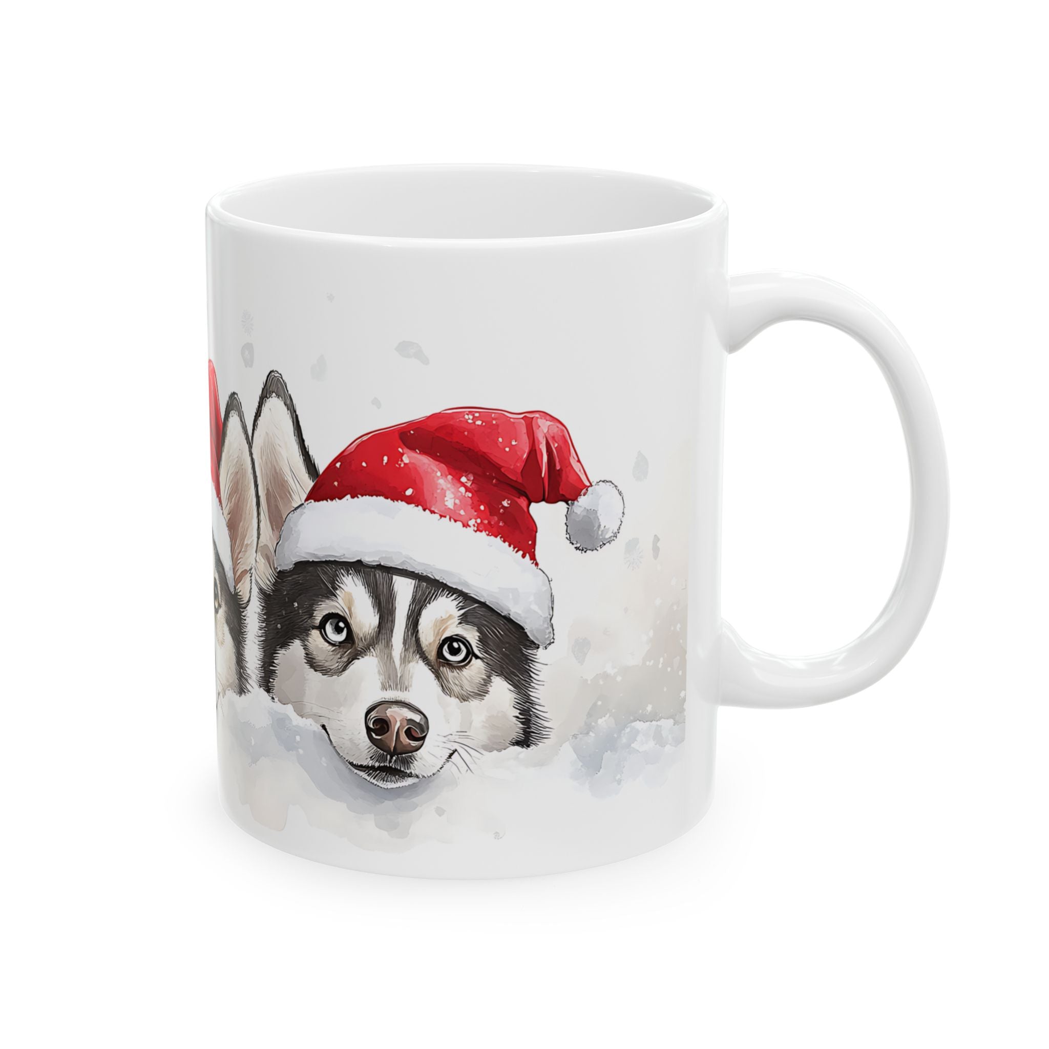 Siberian Husky Puppies Christmas Mug