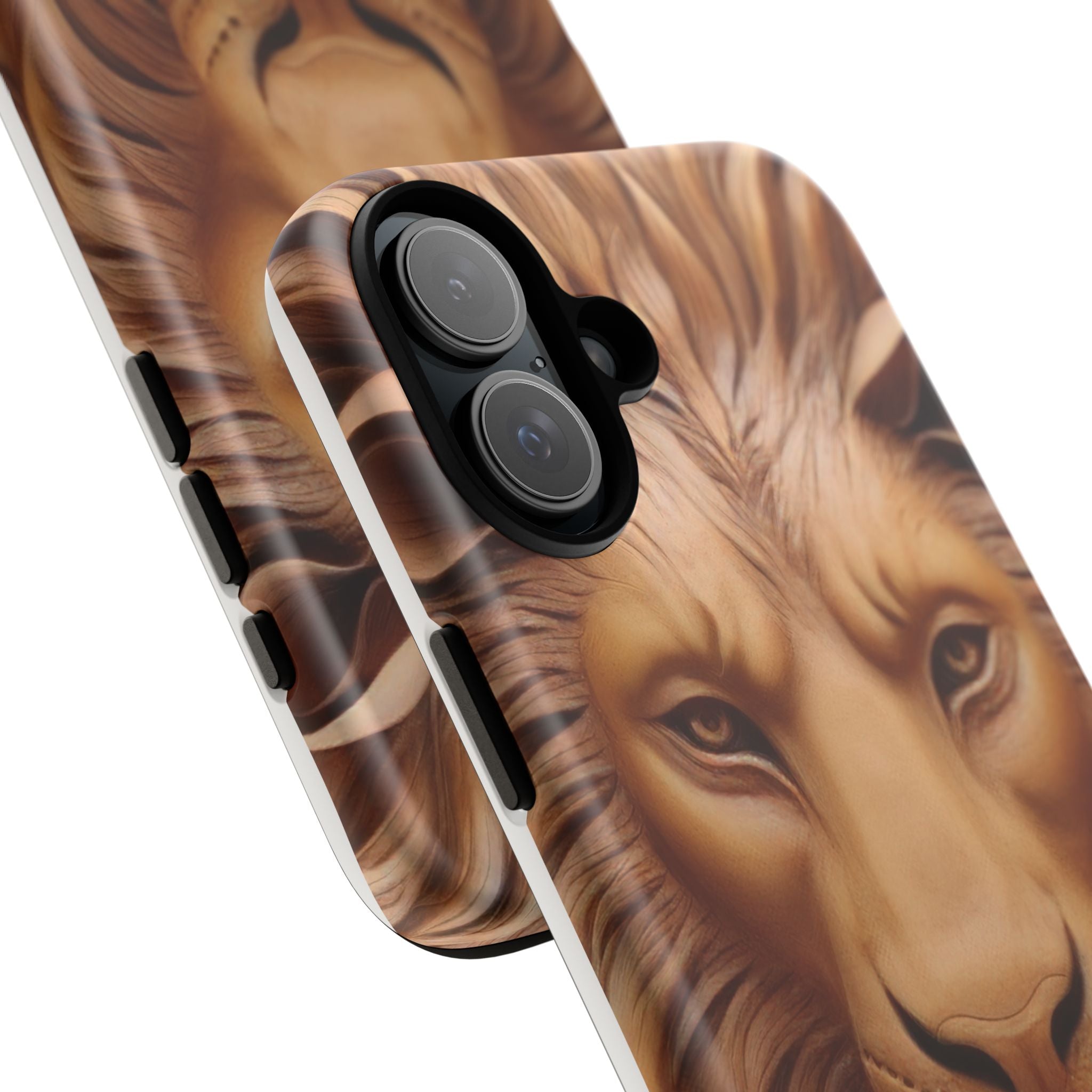 Majestic Lion Head Hexagon Stone iPhone Case