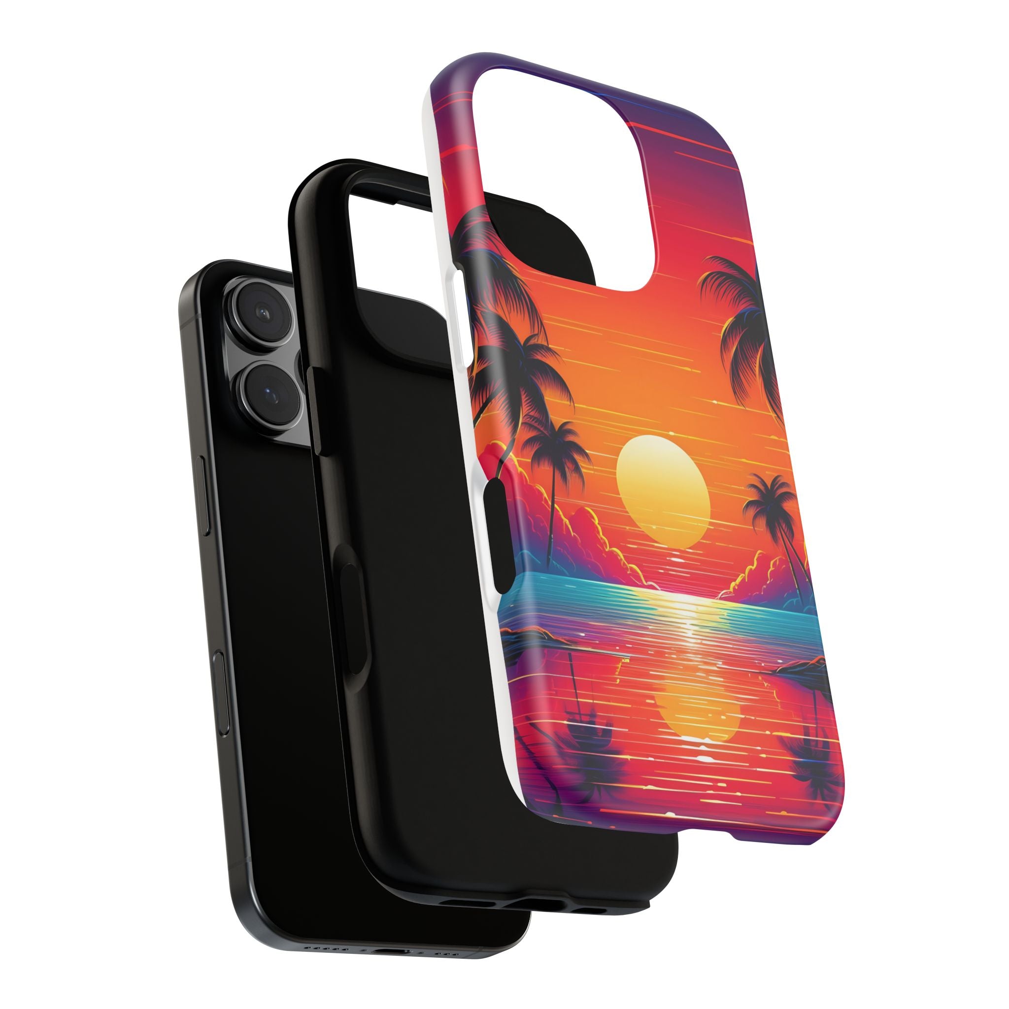 Sunset Palm Beach iPhone Case - Hexagon Stone