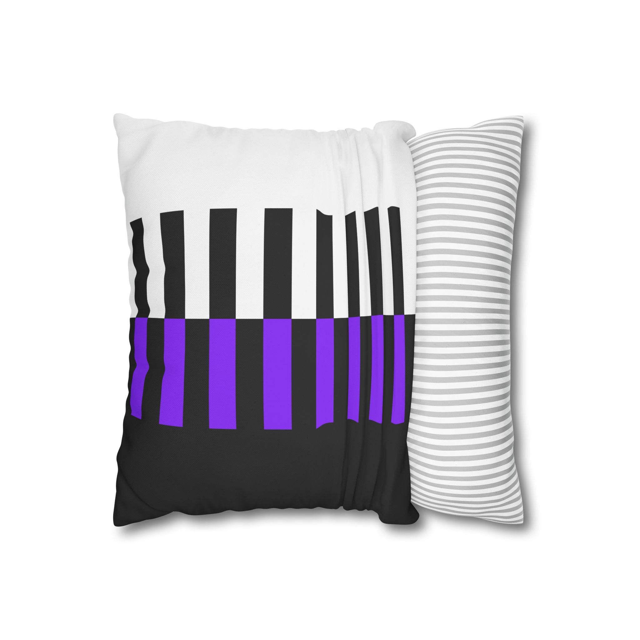 Abstract Piano Pillowcase - Purple & Black