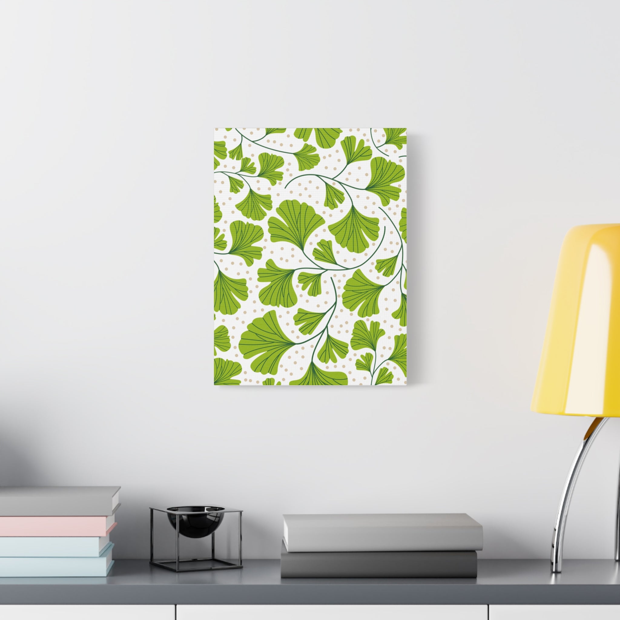 Ginkgo Biloba Leaves Art Deco Canvas