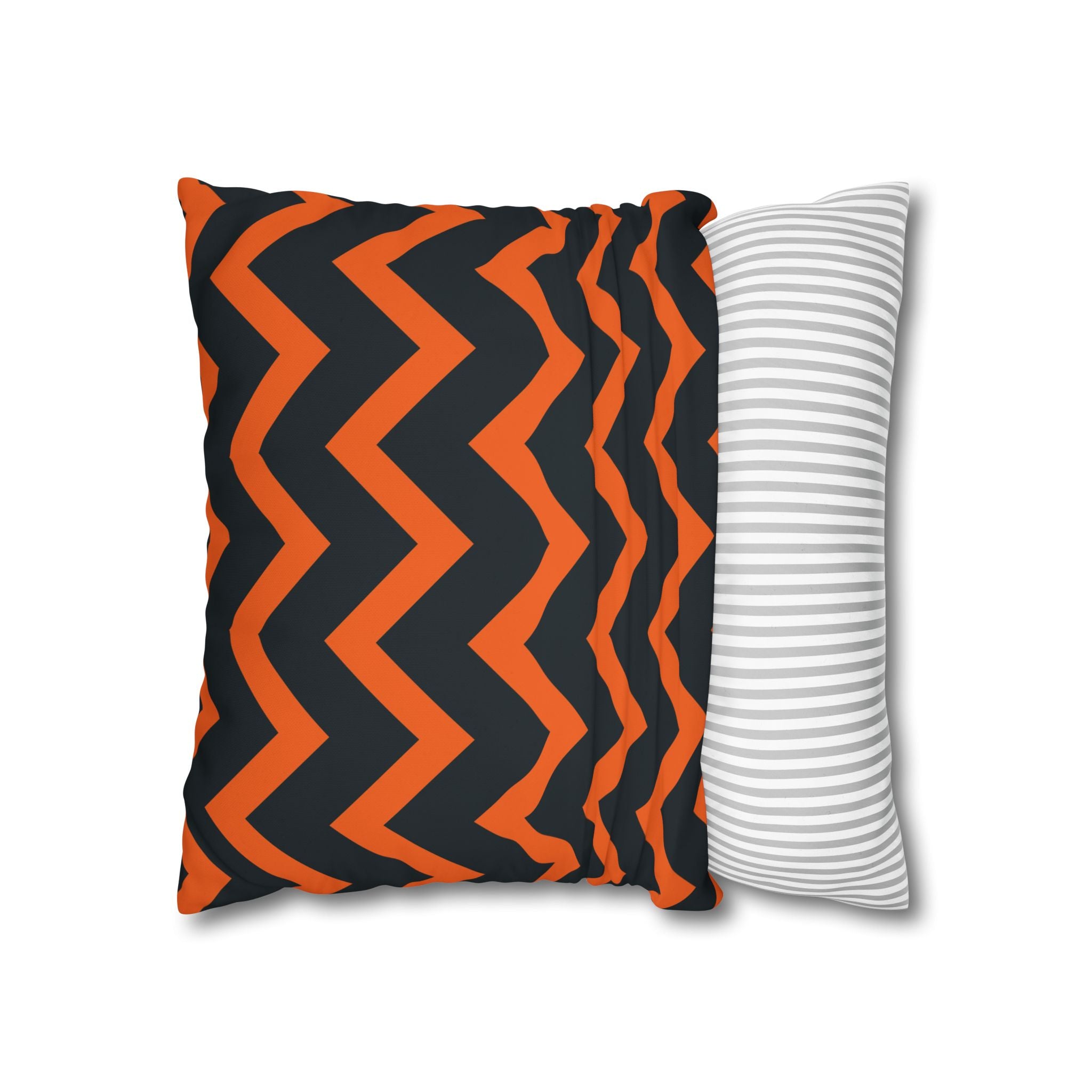 Chevron Stripe Pillowcase - Orange & Teal