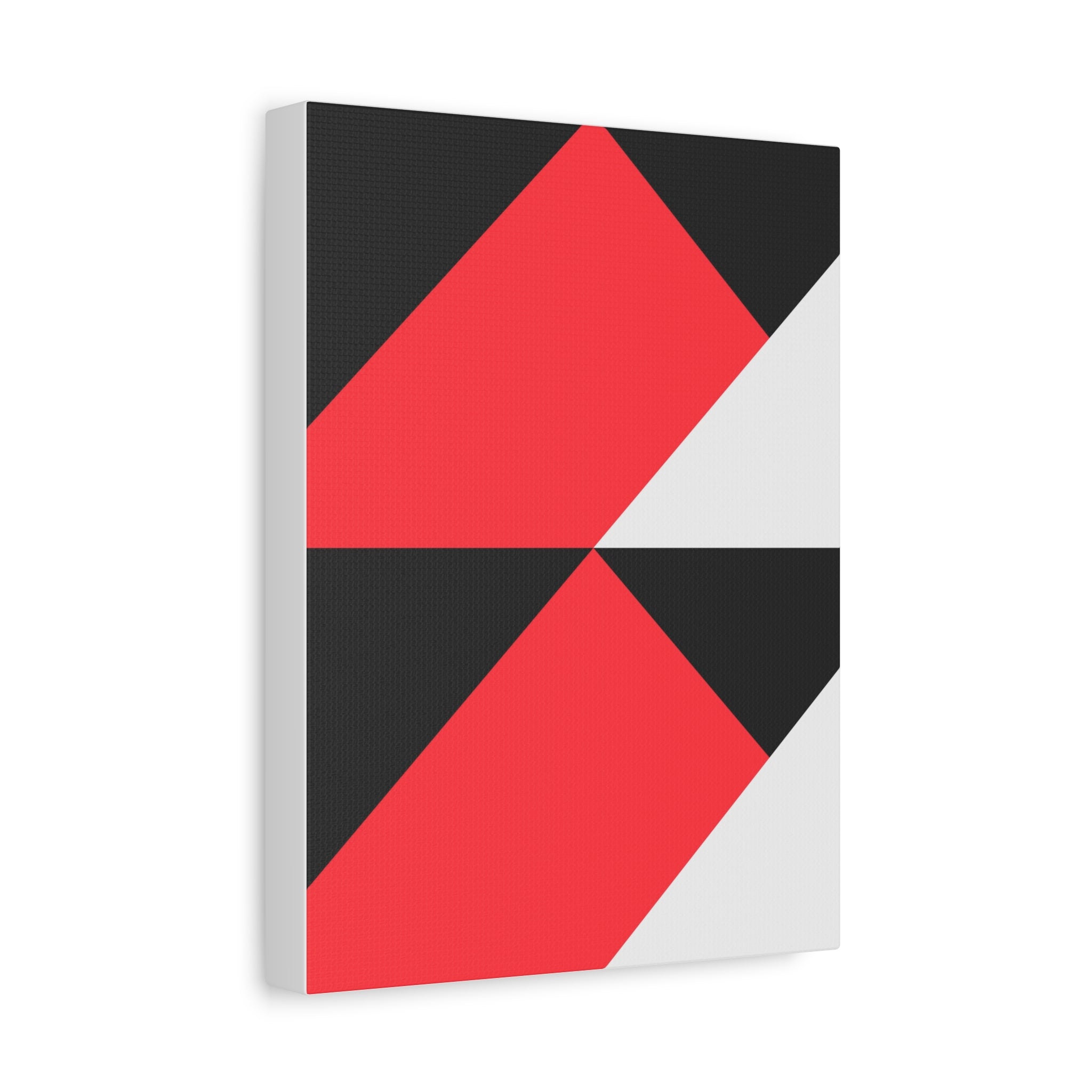 Geometric Red & Gray Canvas Art