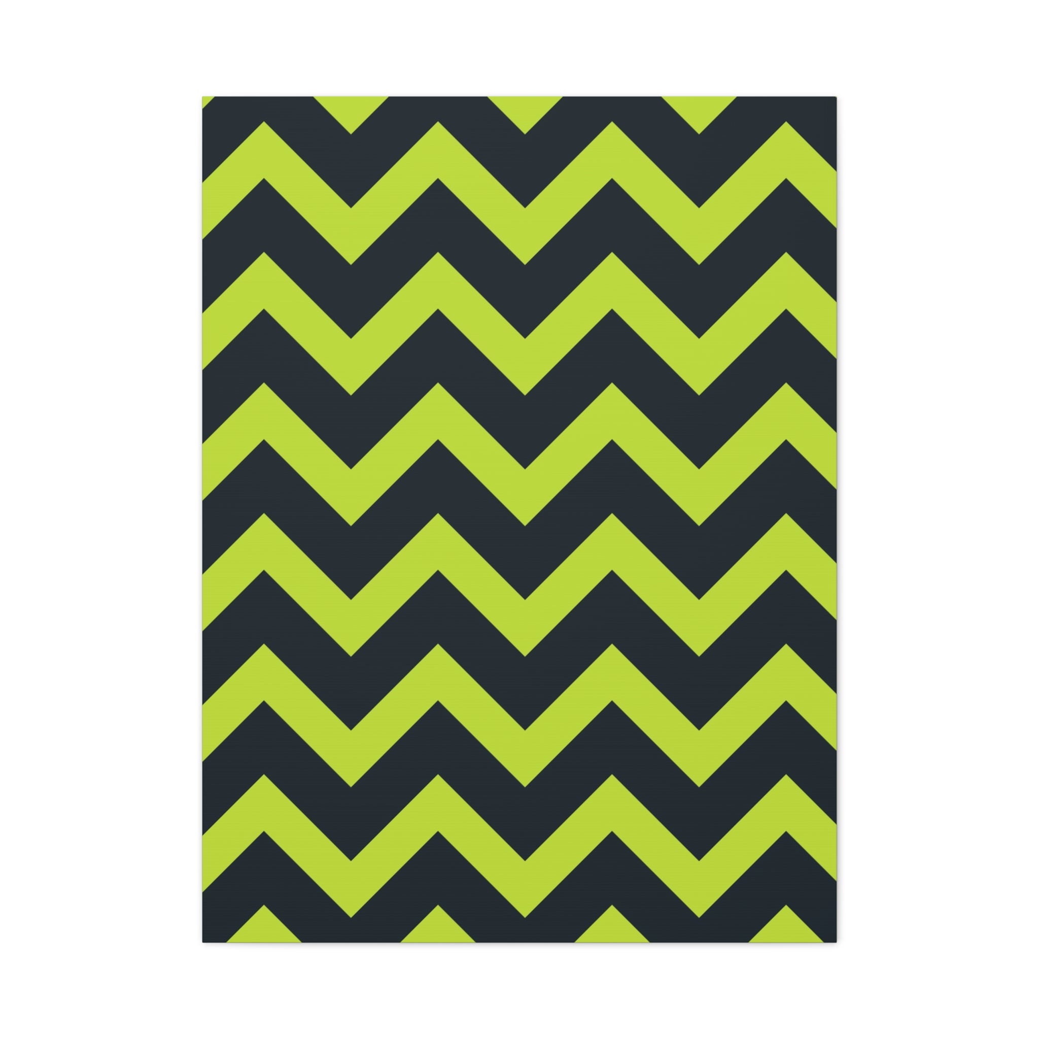 Lime & Forest Green Zigzag Canvas Art