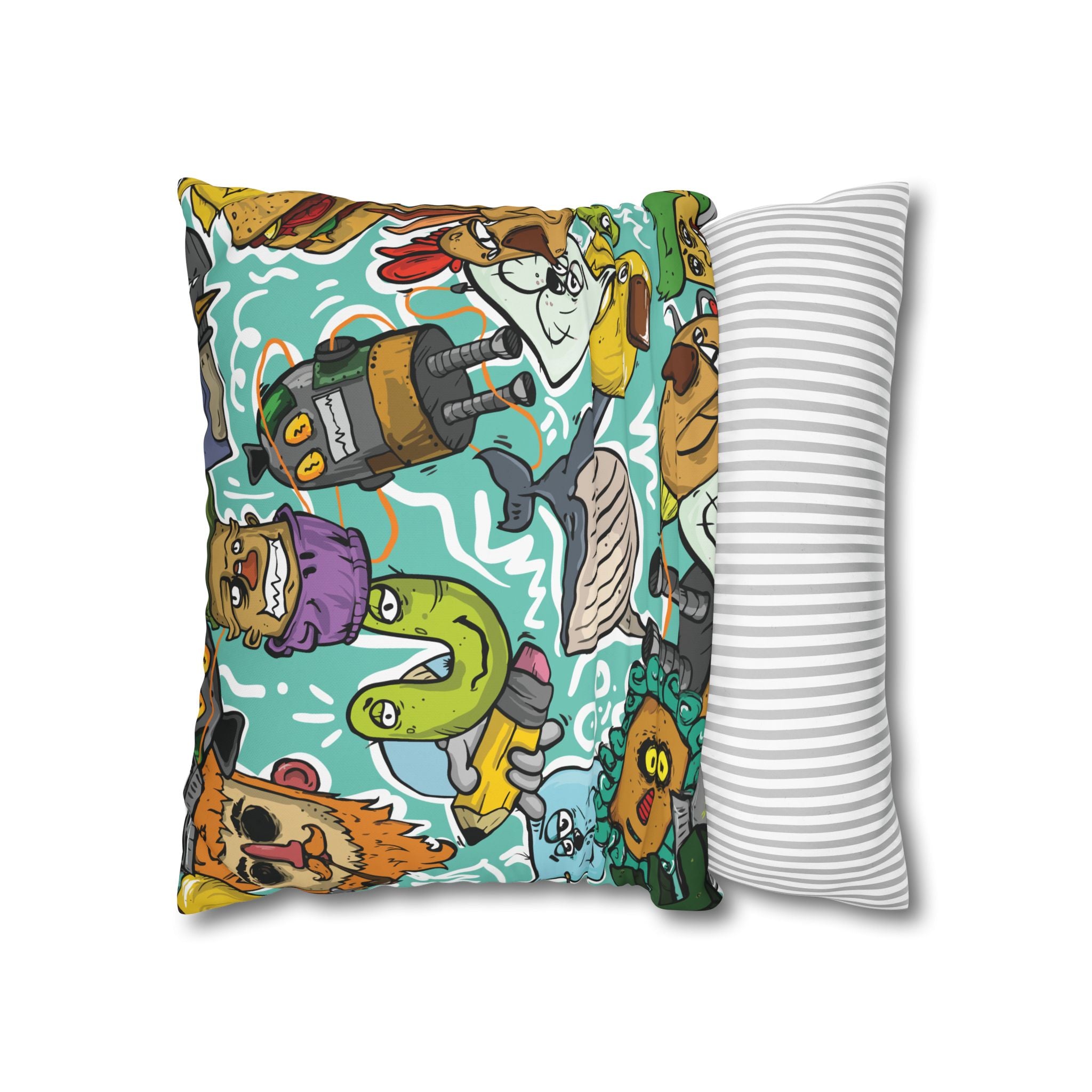 Whimsical Chaos Cartoon Pillowcase