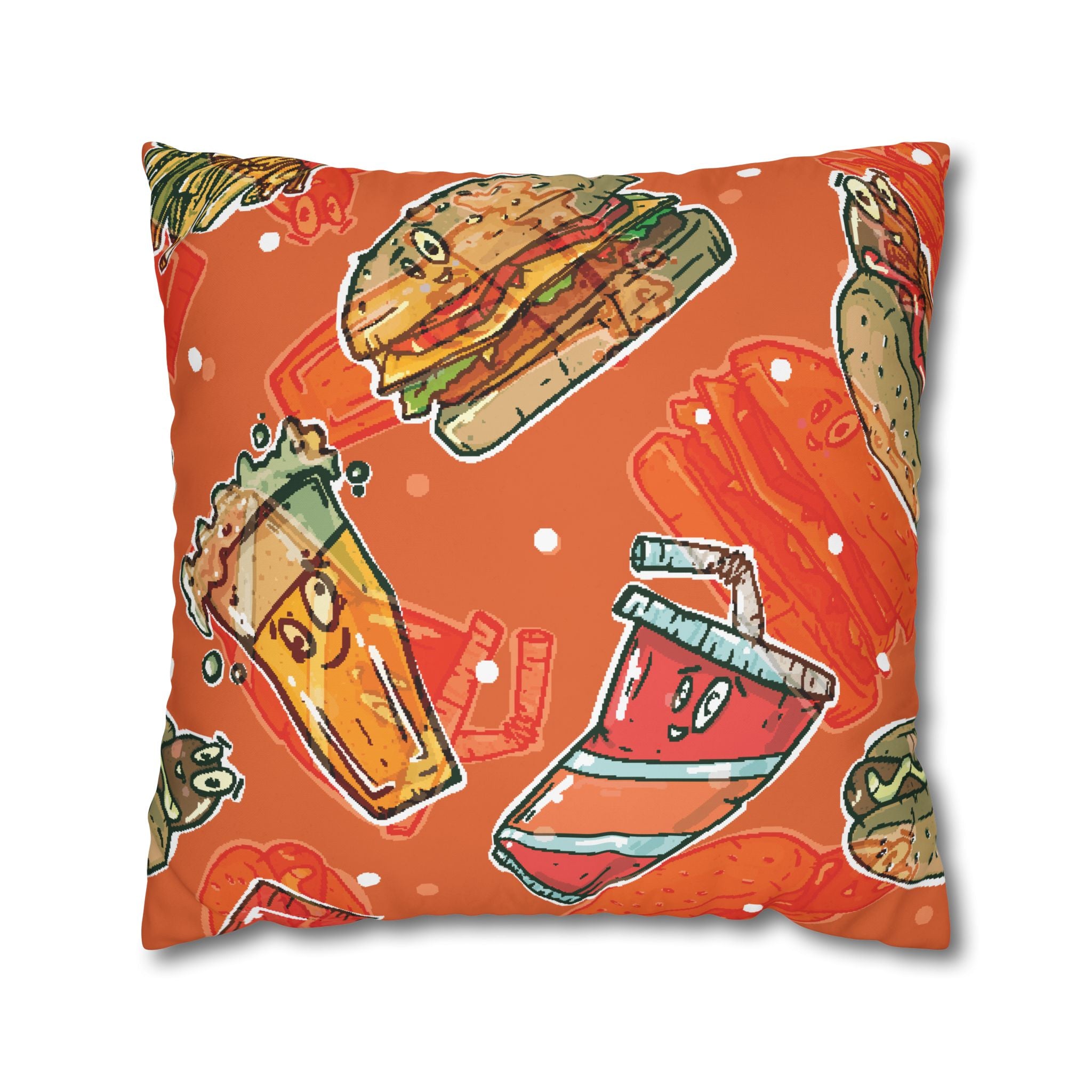 Happy Food Fast Food Pillowcase