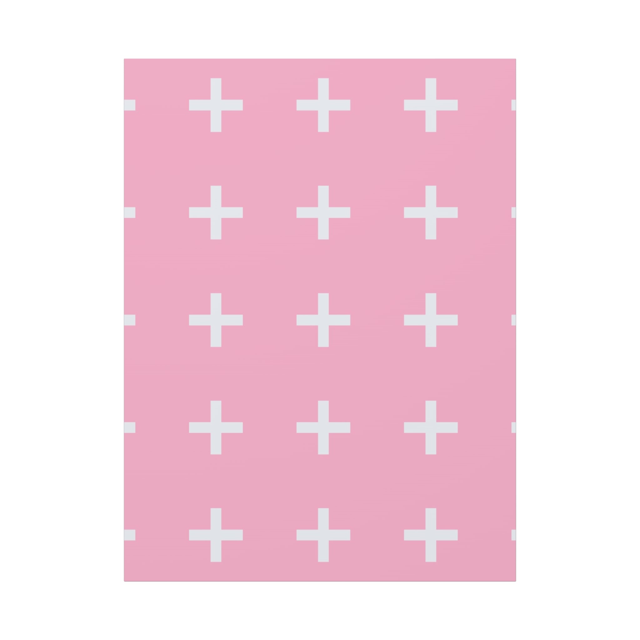 Pink Plus Sign Grid - Matte Canvas Art