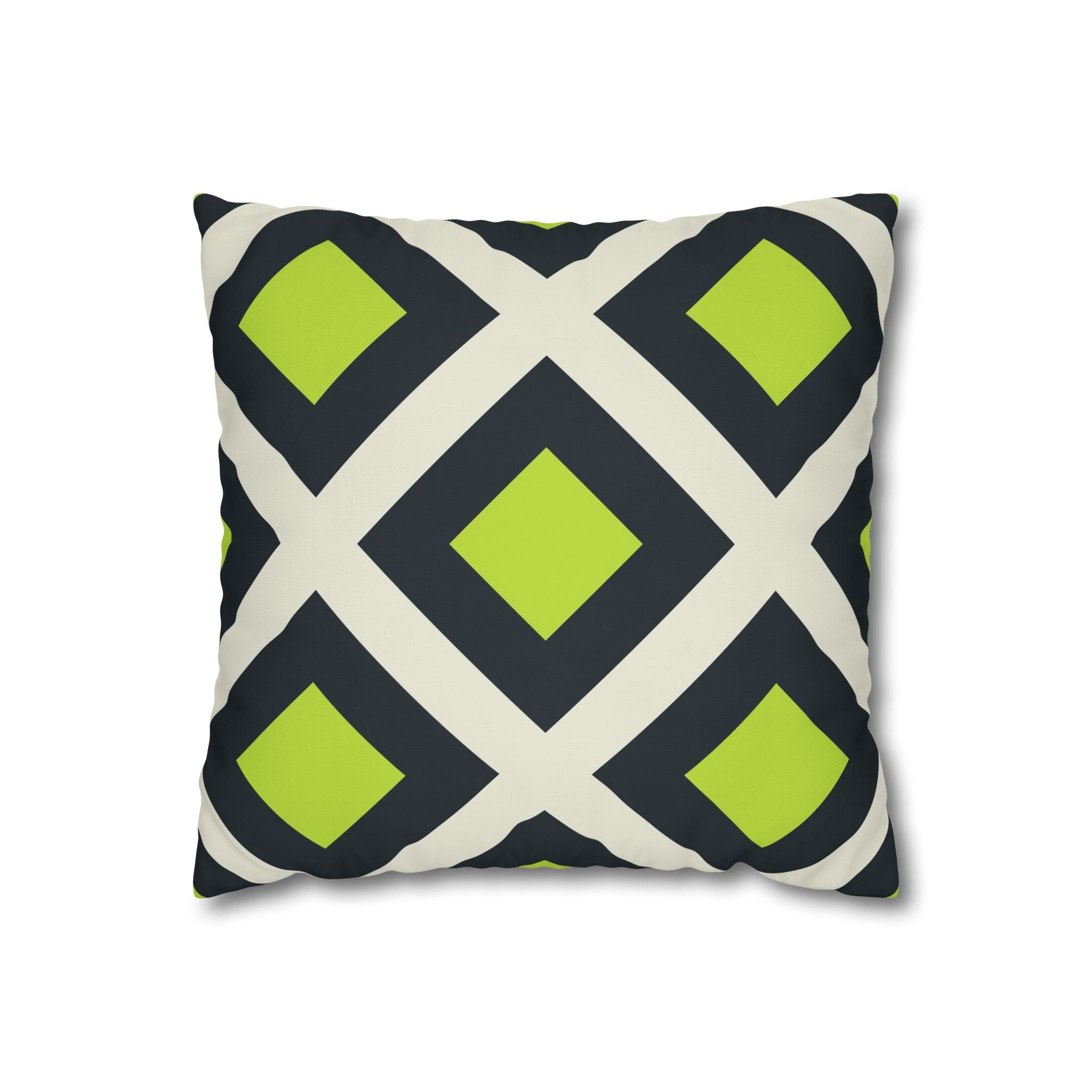 Geometric Teal & Lime Green Pillowcase