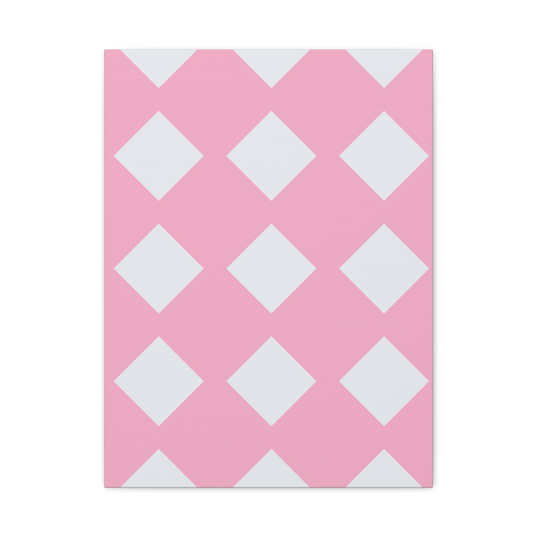 Pink & Grey Diamond Canvas Art Print