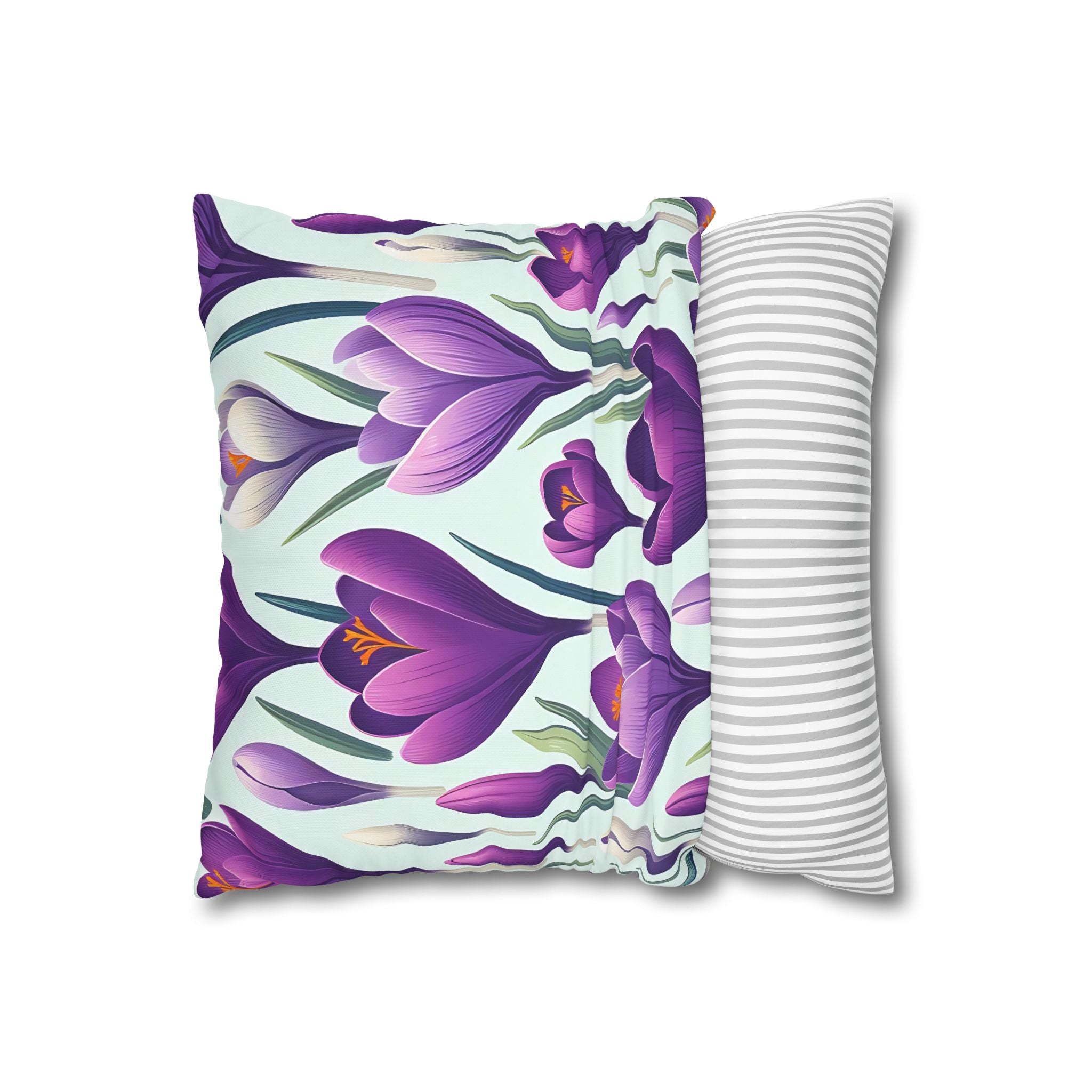 Purple Crocus Flower Pillowcase