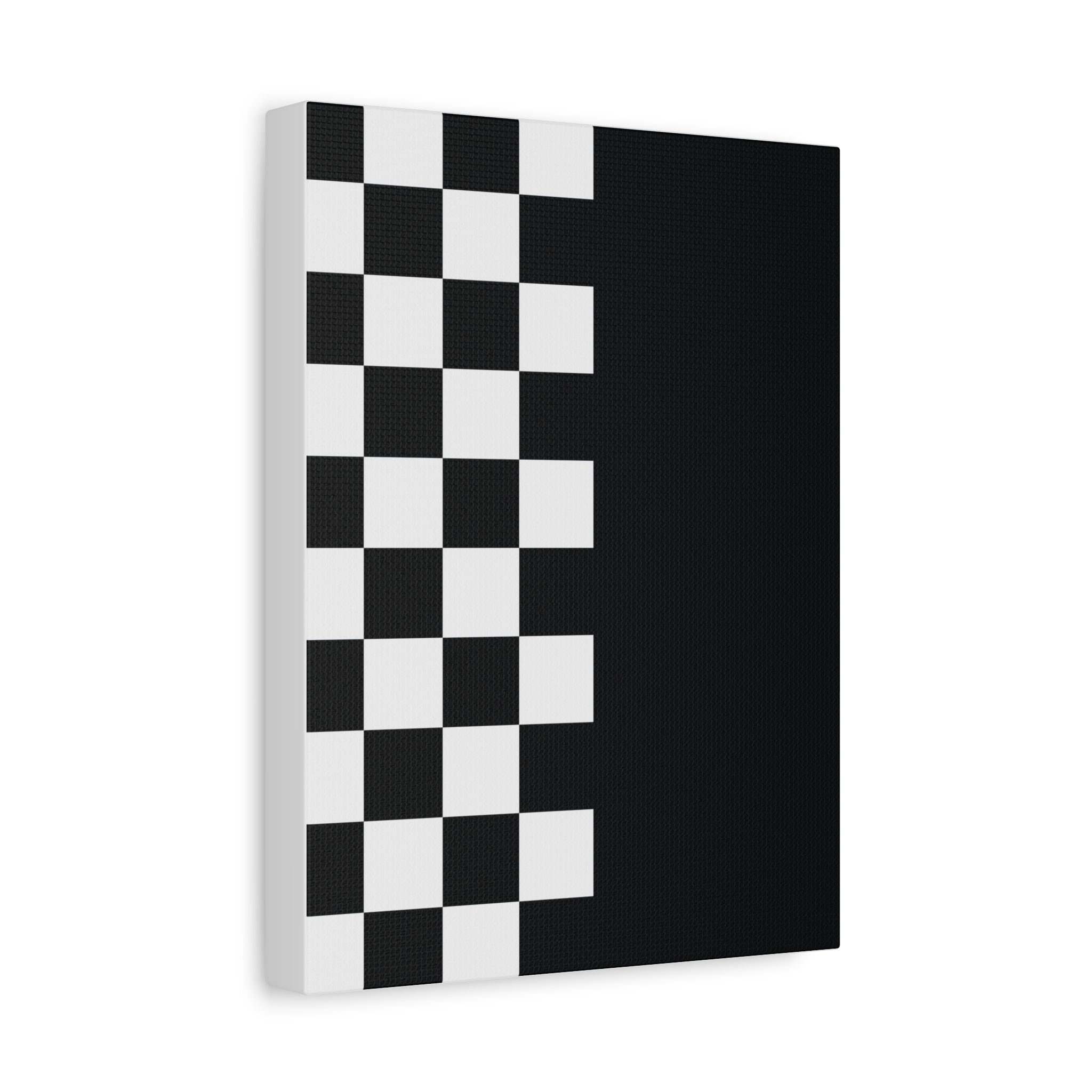 Abstract Black & White Checkered Canvas Art