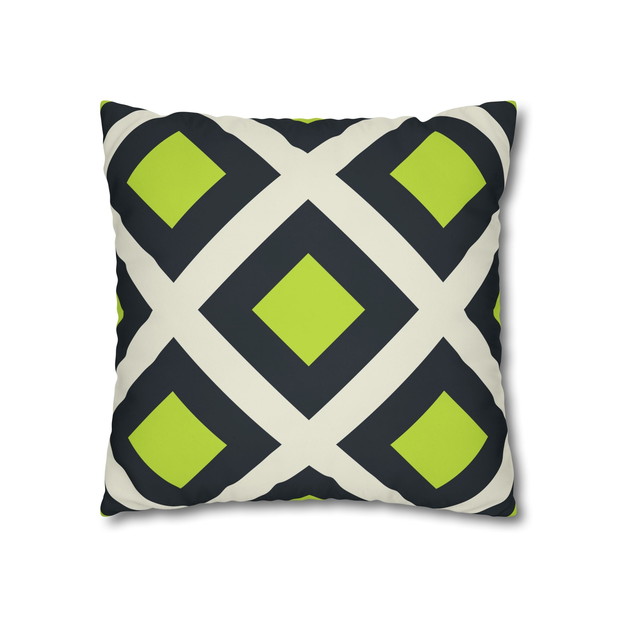 Geometric Teal & Lime Green Pillowcase