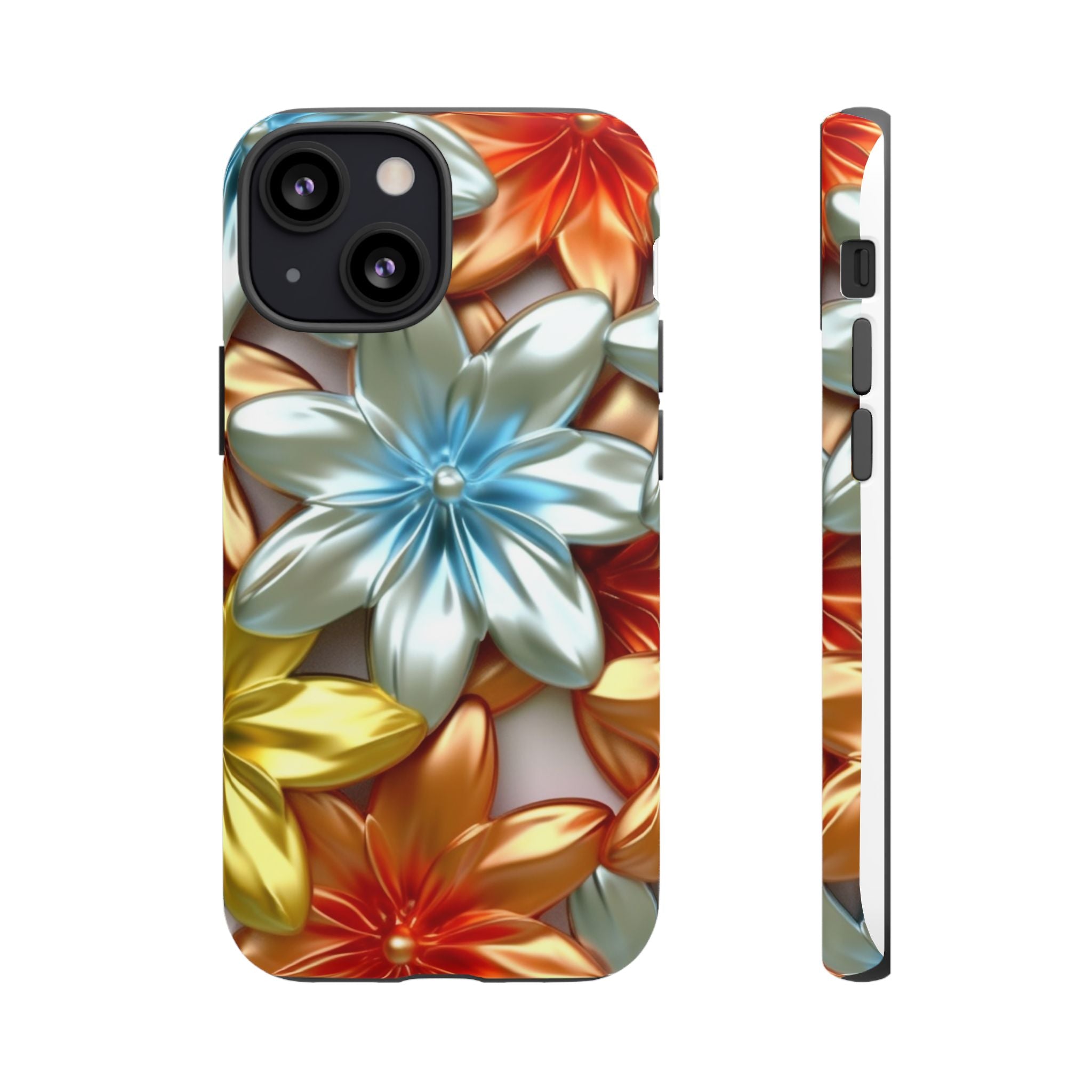 Metallic Flower Hexagon iPhone Case - Rugged