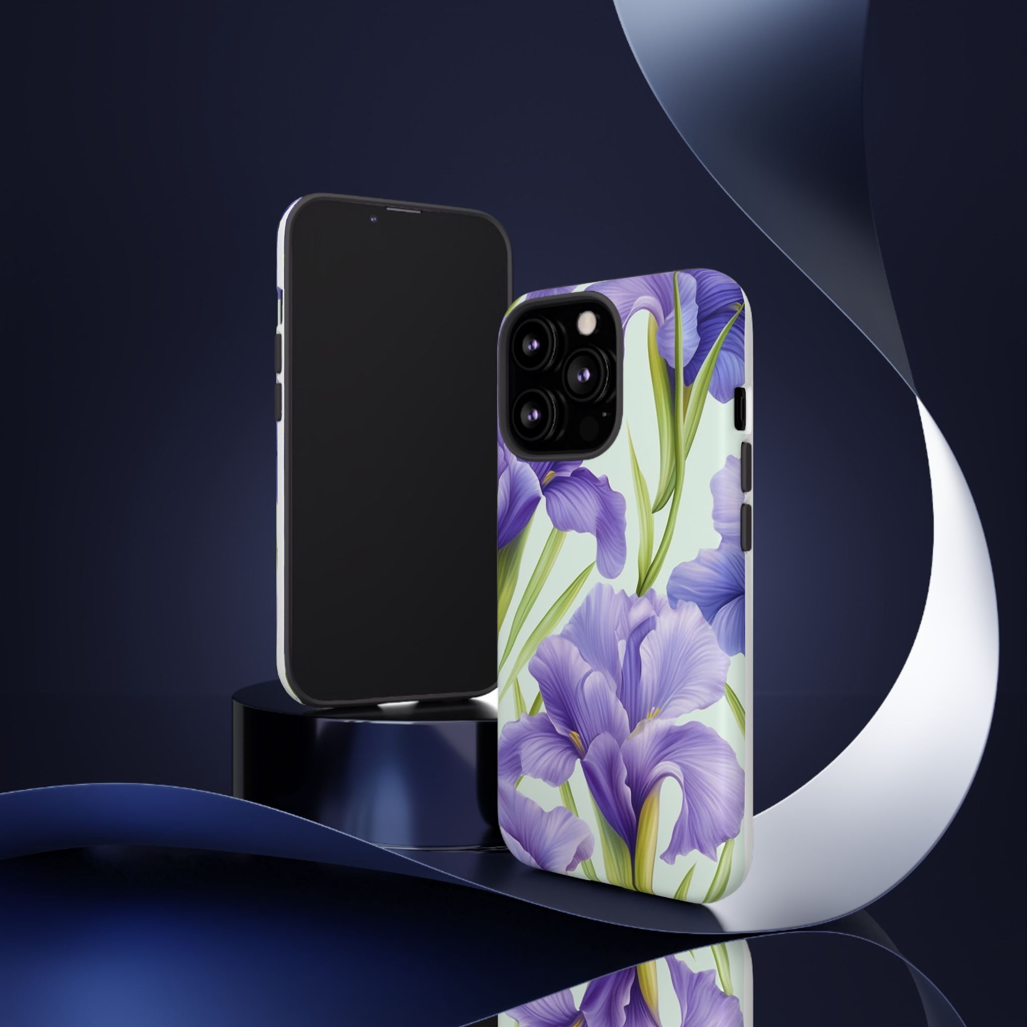 Purple Iris Floral iPhone Case - Hexagon Stone