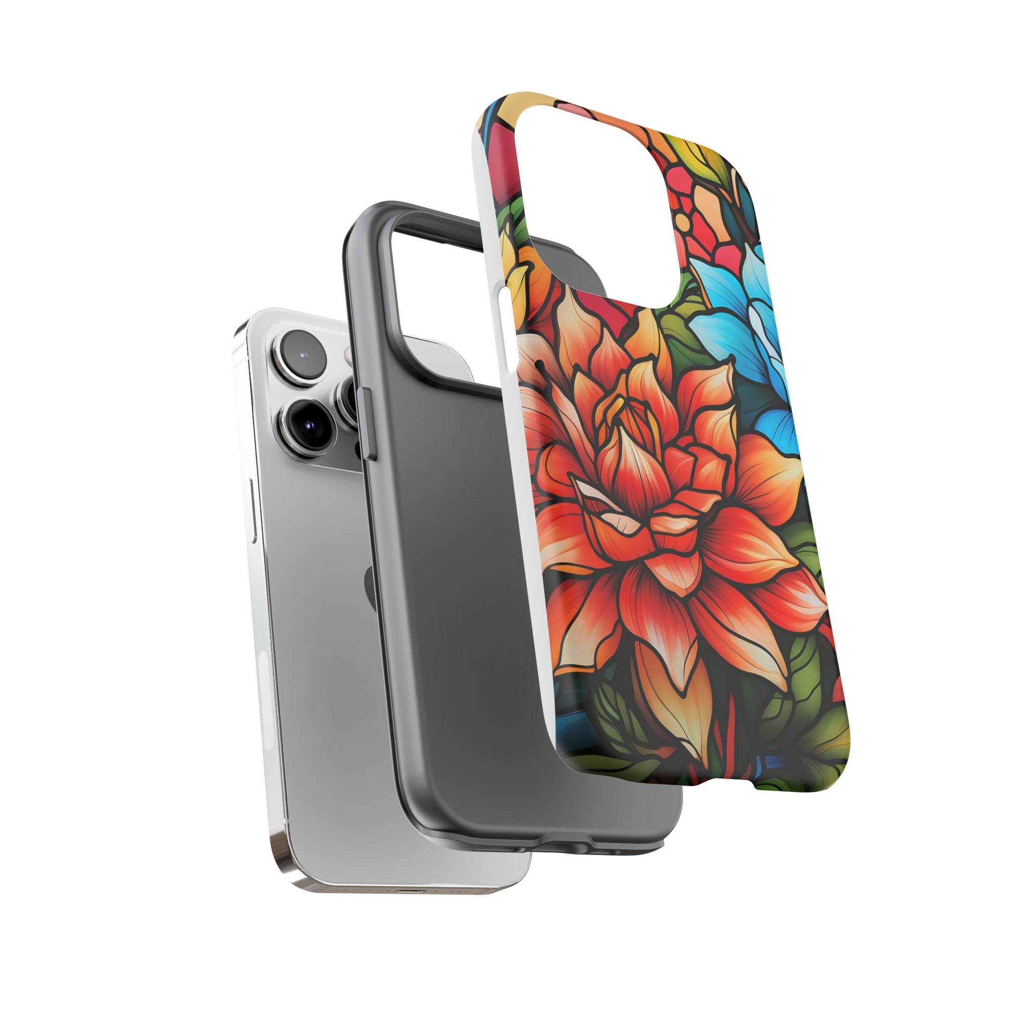 Stained Glass Floral iPhone Case - Hexagon Stone