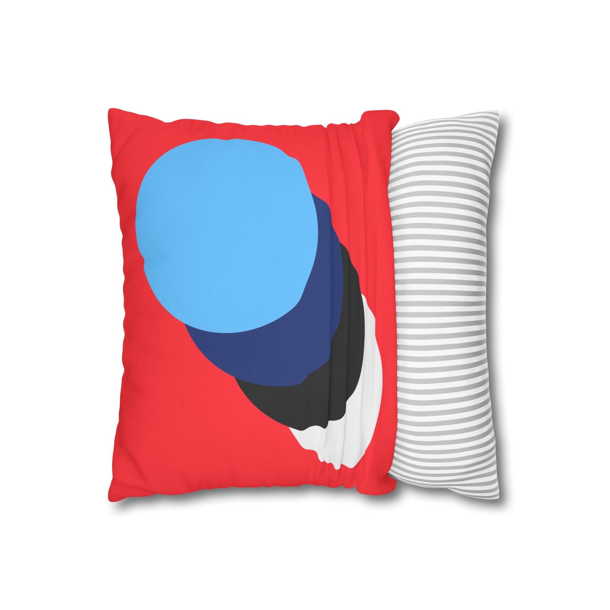 Abstract Circles Red Pillowcase - Minimalist Decor