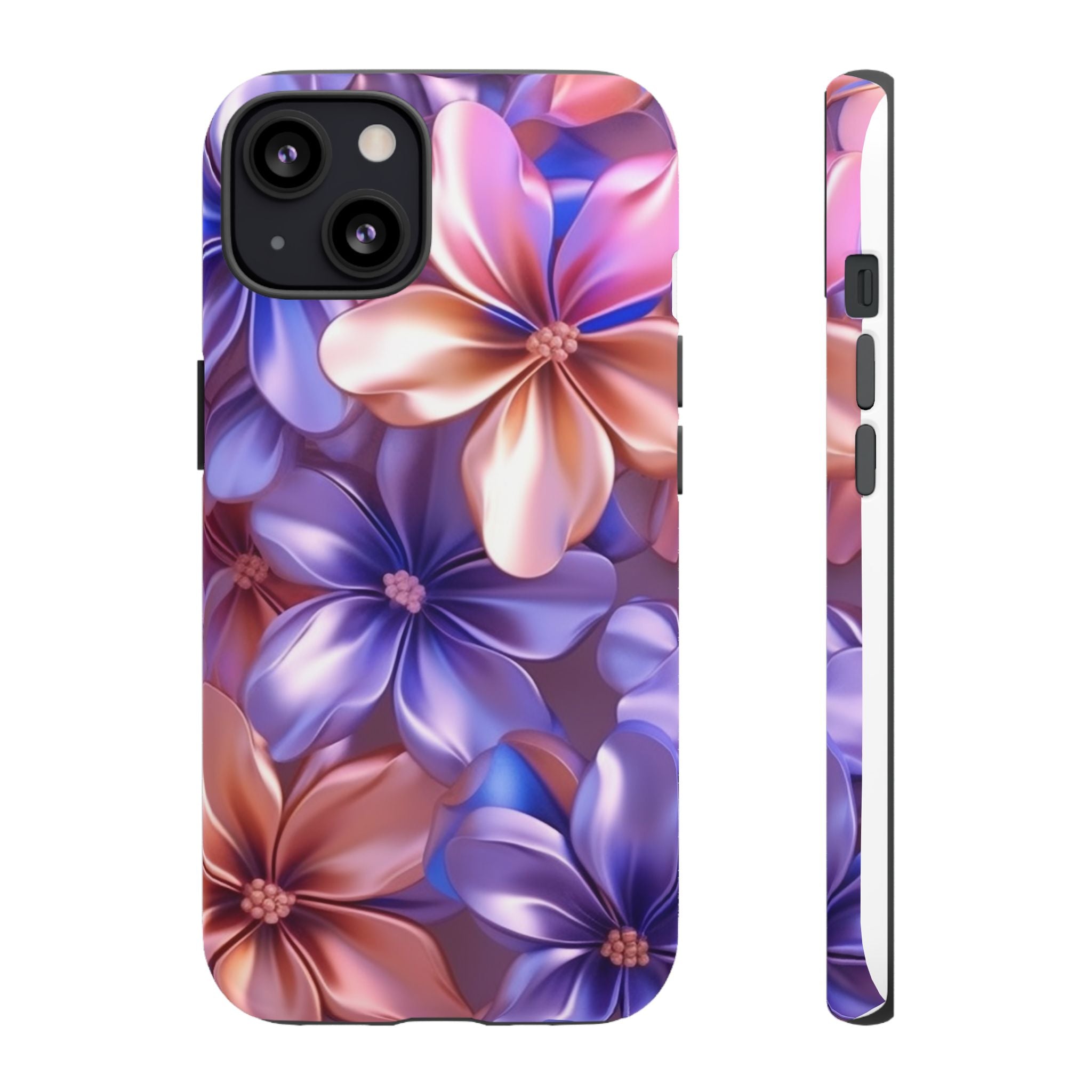 Metallic Flower iPhone Case - Rugged Hexagon Stone