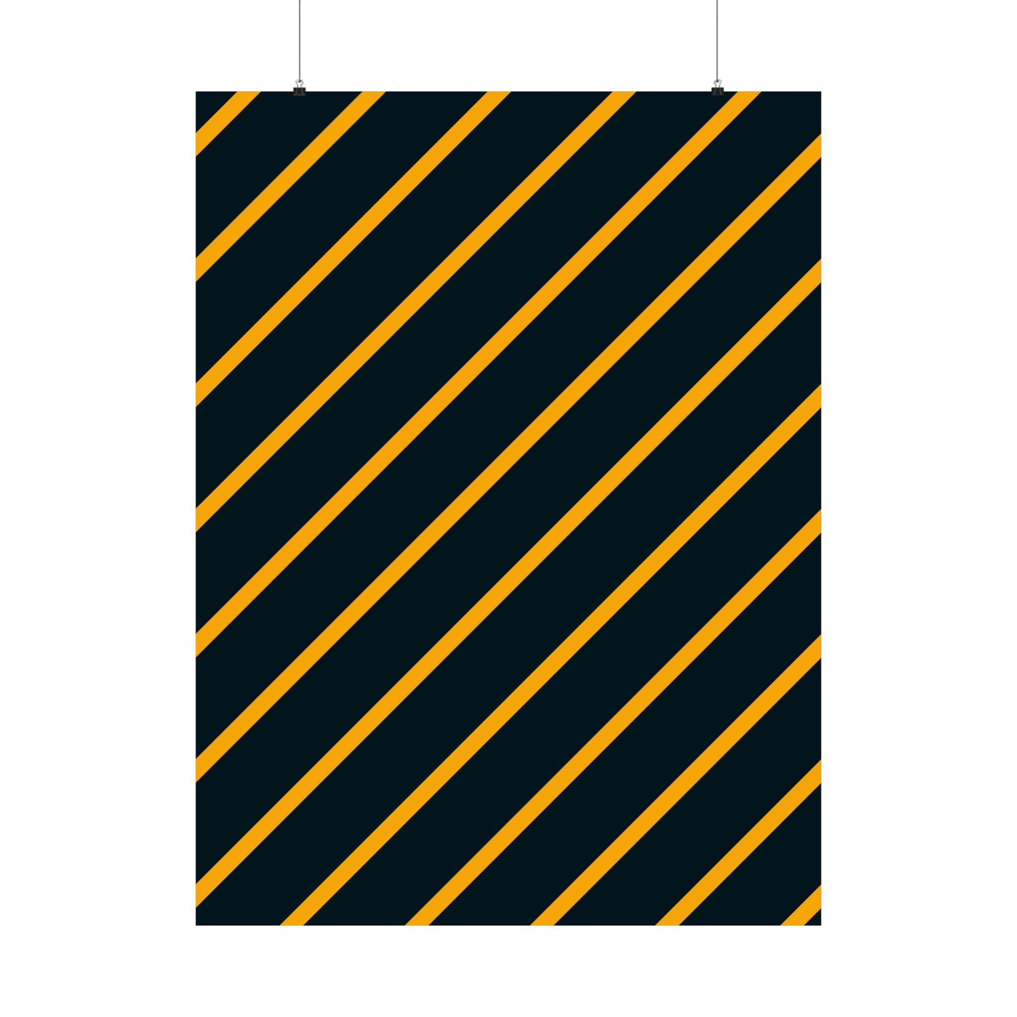 Bold Orange Diagonal Stripes Poster