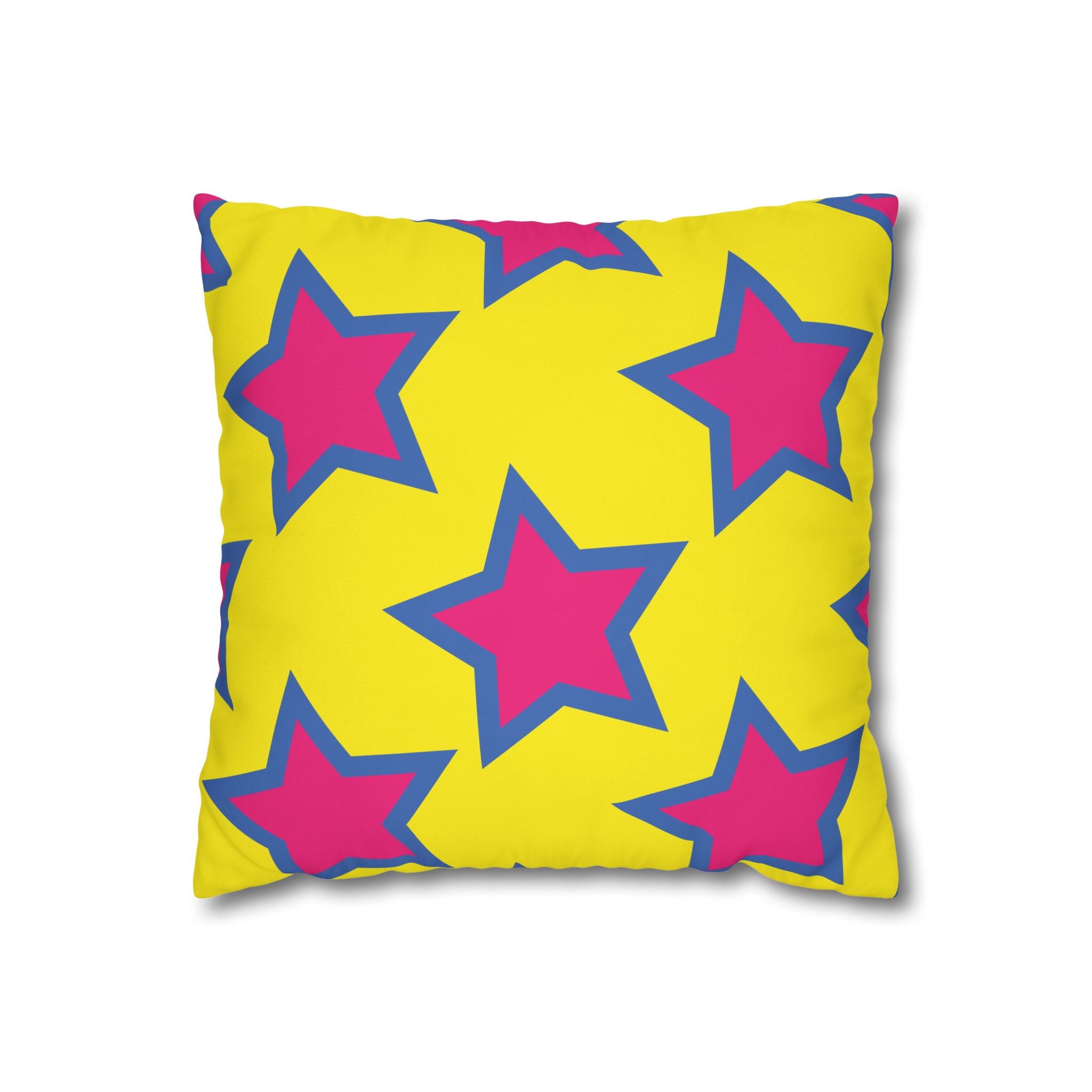 Pink & Purple Star Pillowcase - Yellow