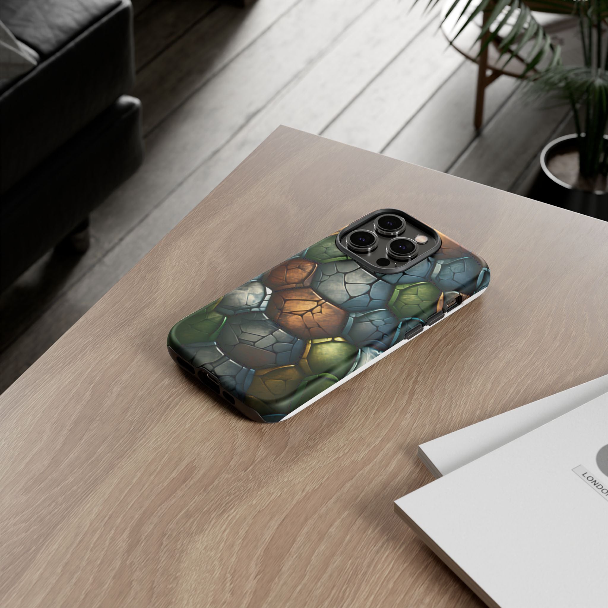 Hexagon Stone iPhone Case - Rugged Texture