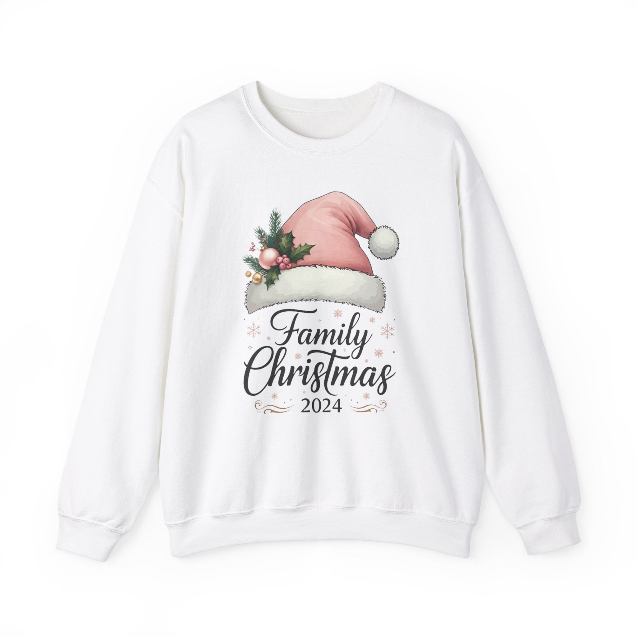 Pink Santa Hat Family Christmas 2024 Sweatshirt