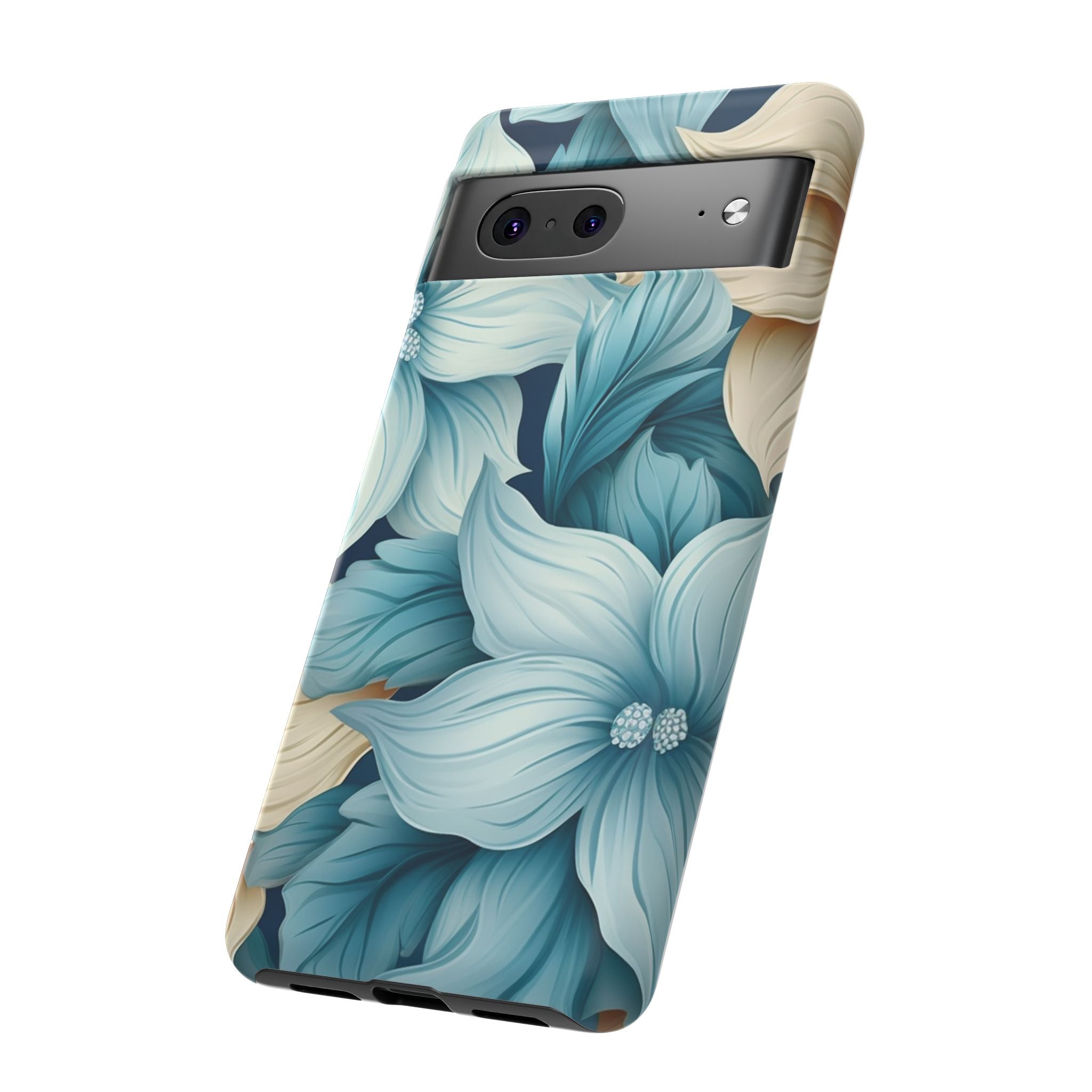 Teal Floral Google Pixel Case (All Models) - Elegant Design