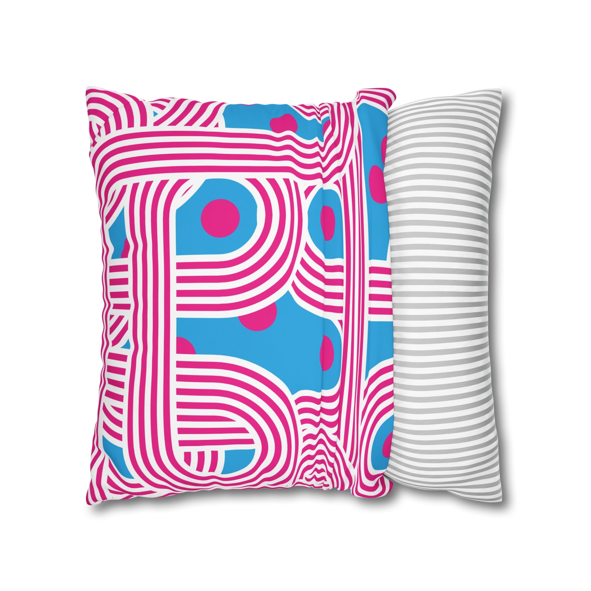 Retro Pink & Teal Geometric Pillowcase