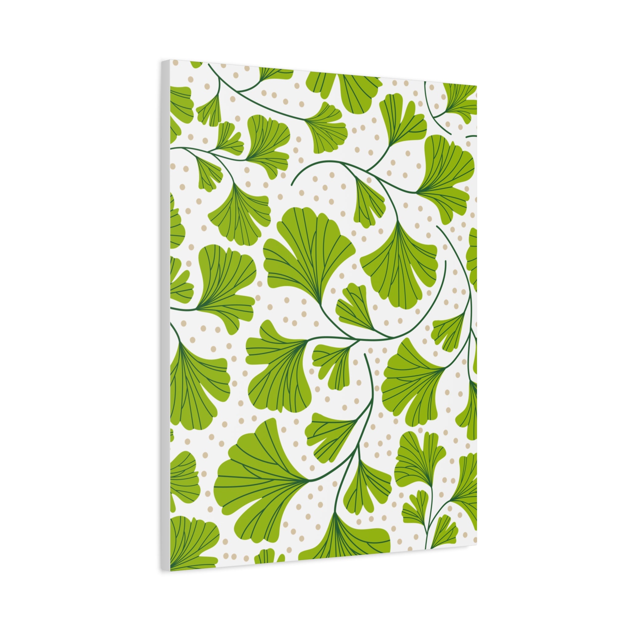 Ginkgo Biloba Leaves Art Deco Canvas