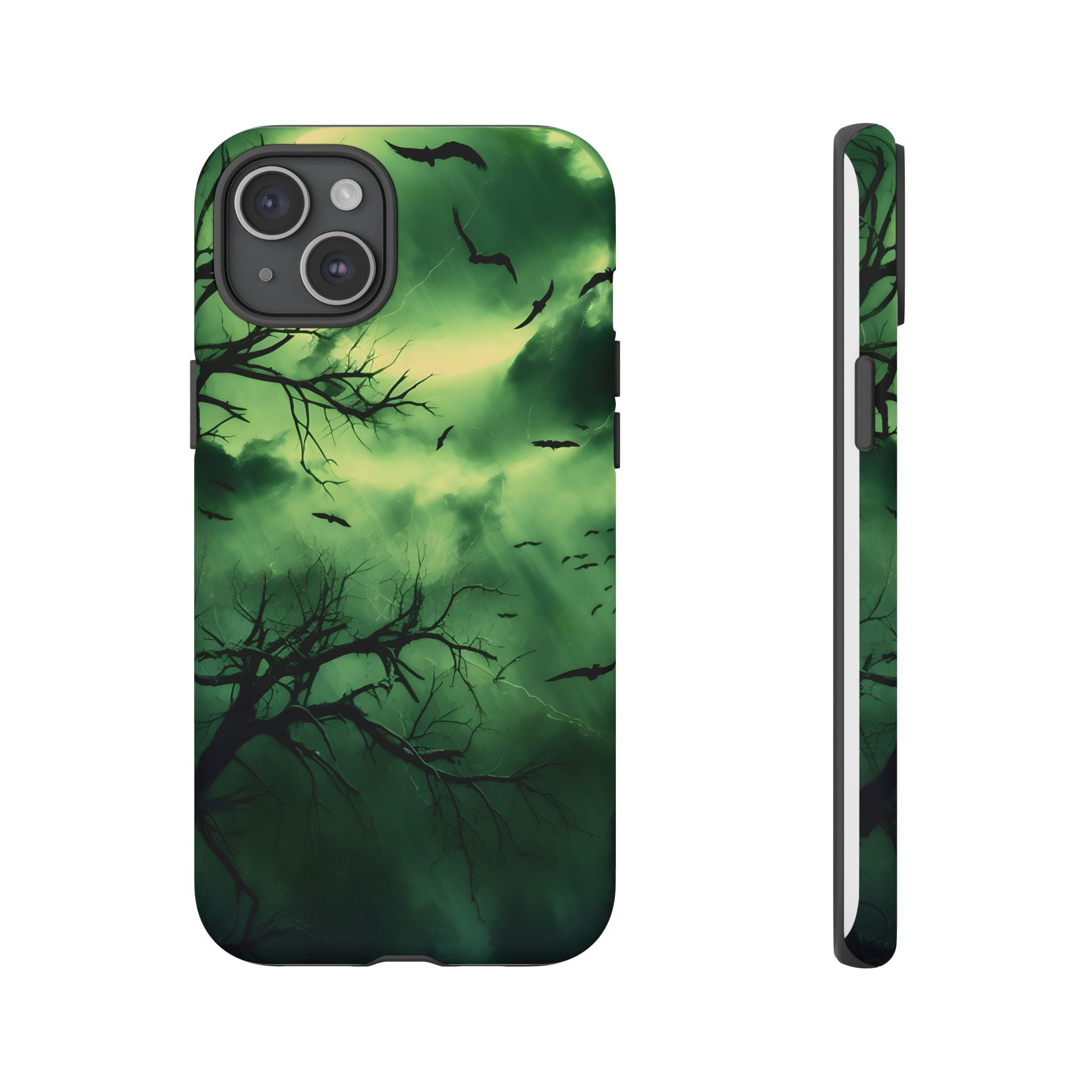 Gothic Green Forest iPhone Case - Hexagon Stone