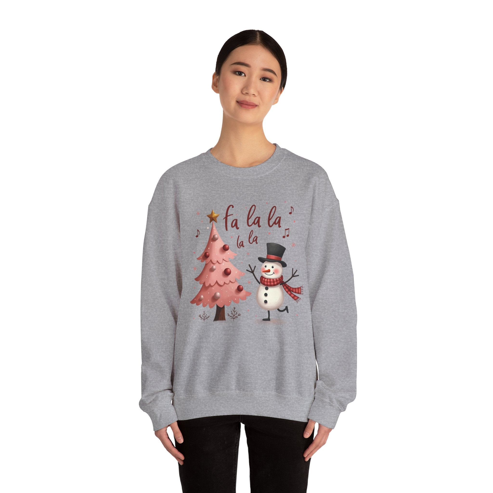 Pink Tree & Snowman Christmas Sweatshirt