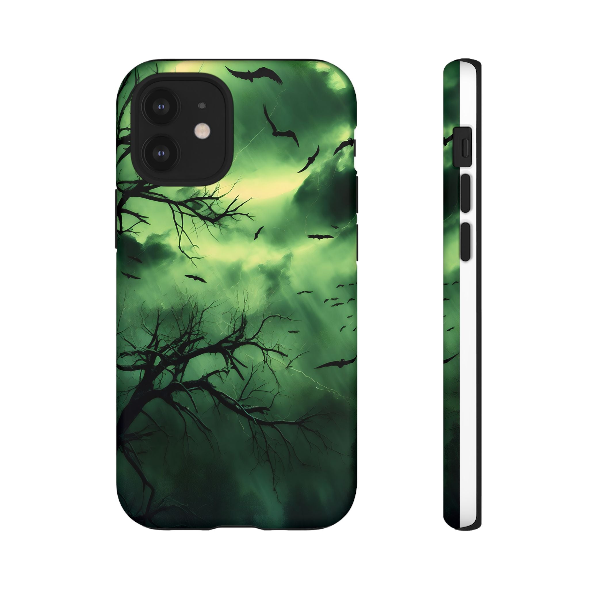 Gothic Green Forest iPhone Case - Hexagon Stone