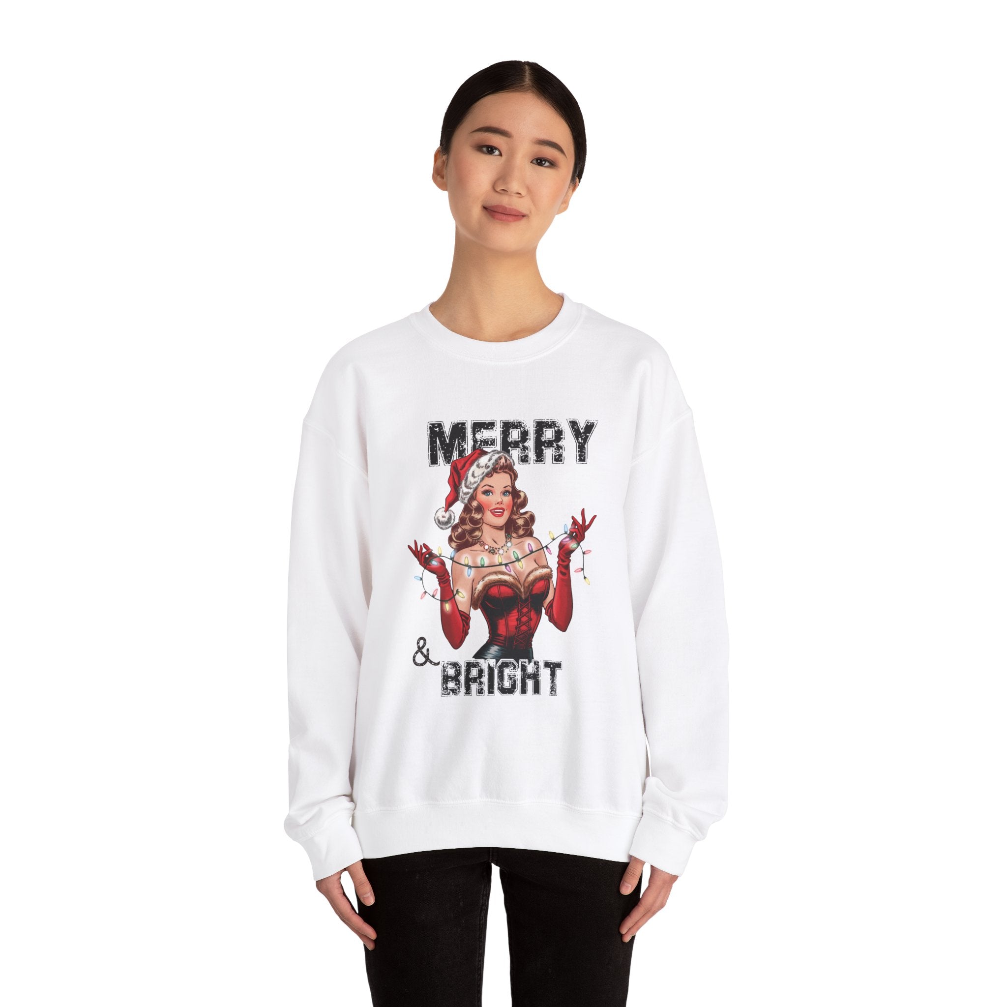 Vintage Santa Pin-Up Christmas Sweatshirt