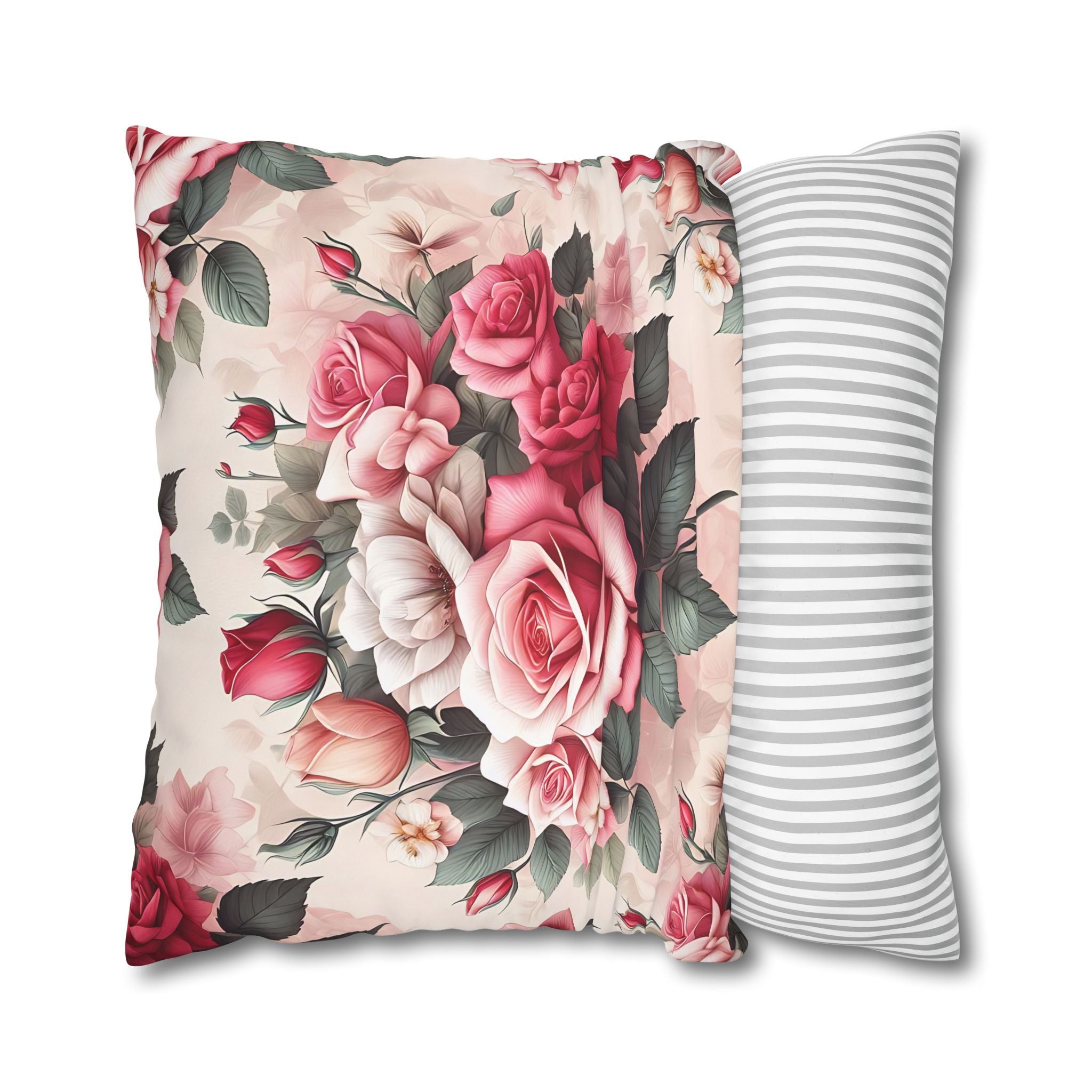 Pink Rose Pillowcase - Romantic Floral Design