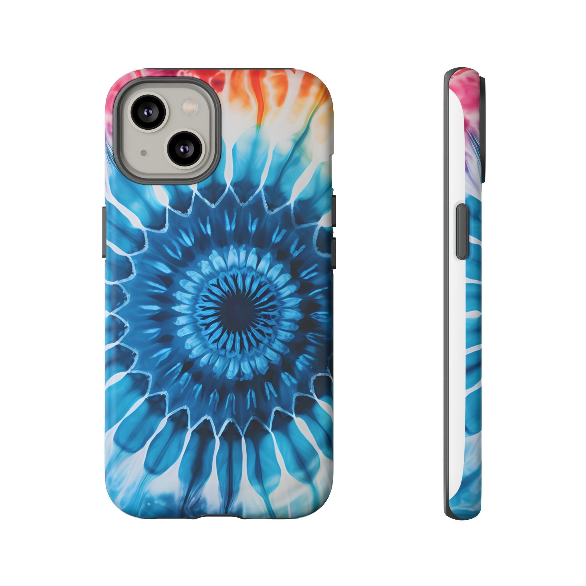 Cosmic Mandala Tie-Dye iPhone Case - Rugged Hexagon Stone