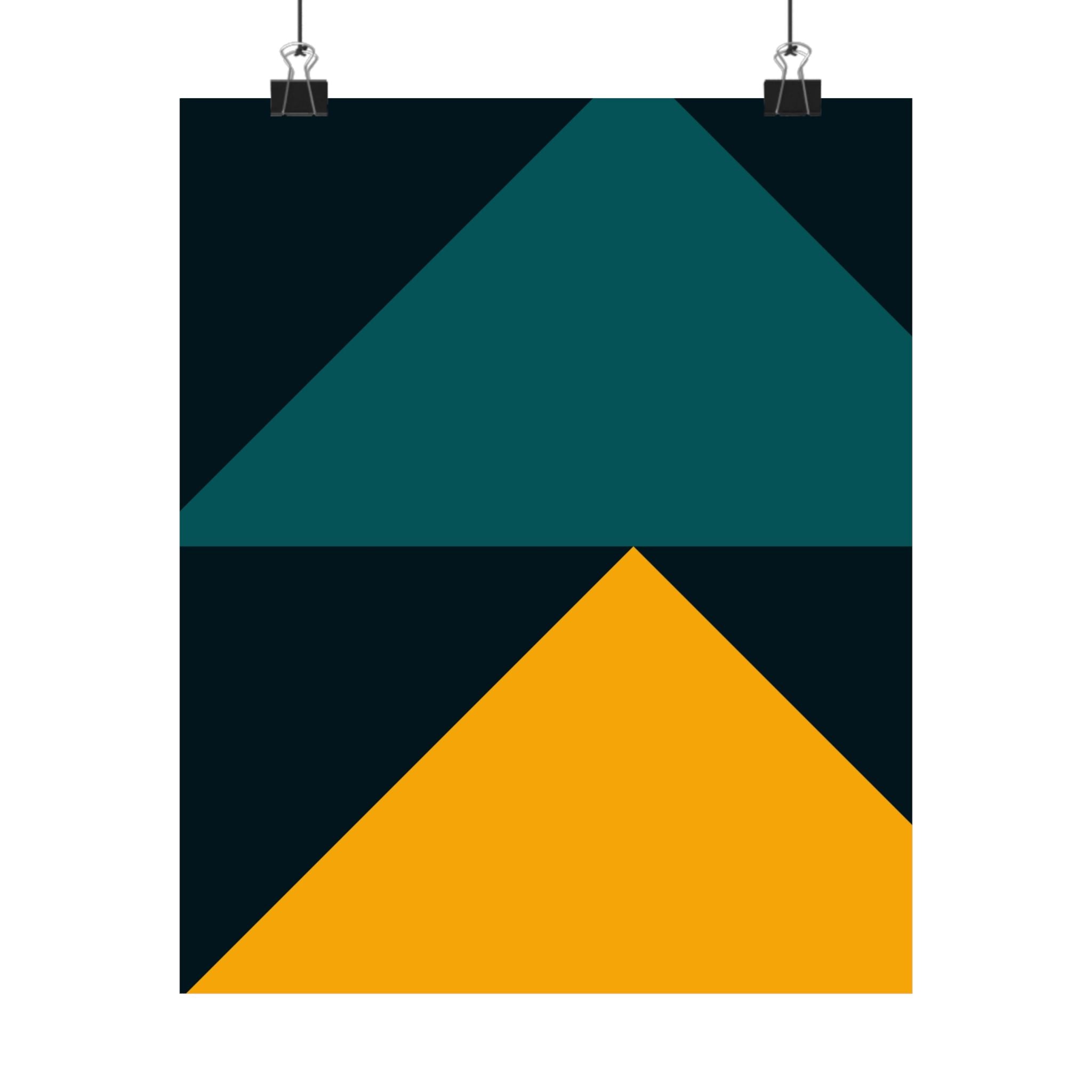 Teal & Gold Geometric Abstract Poster