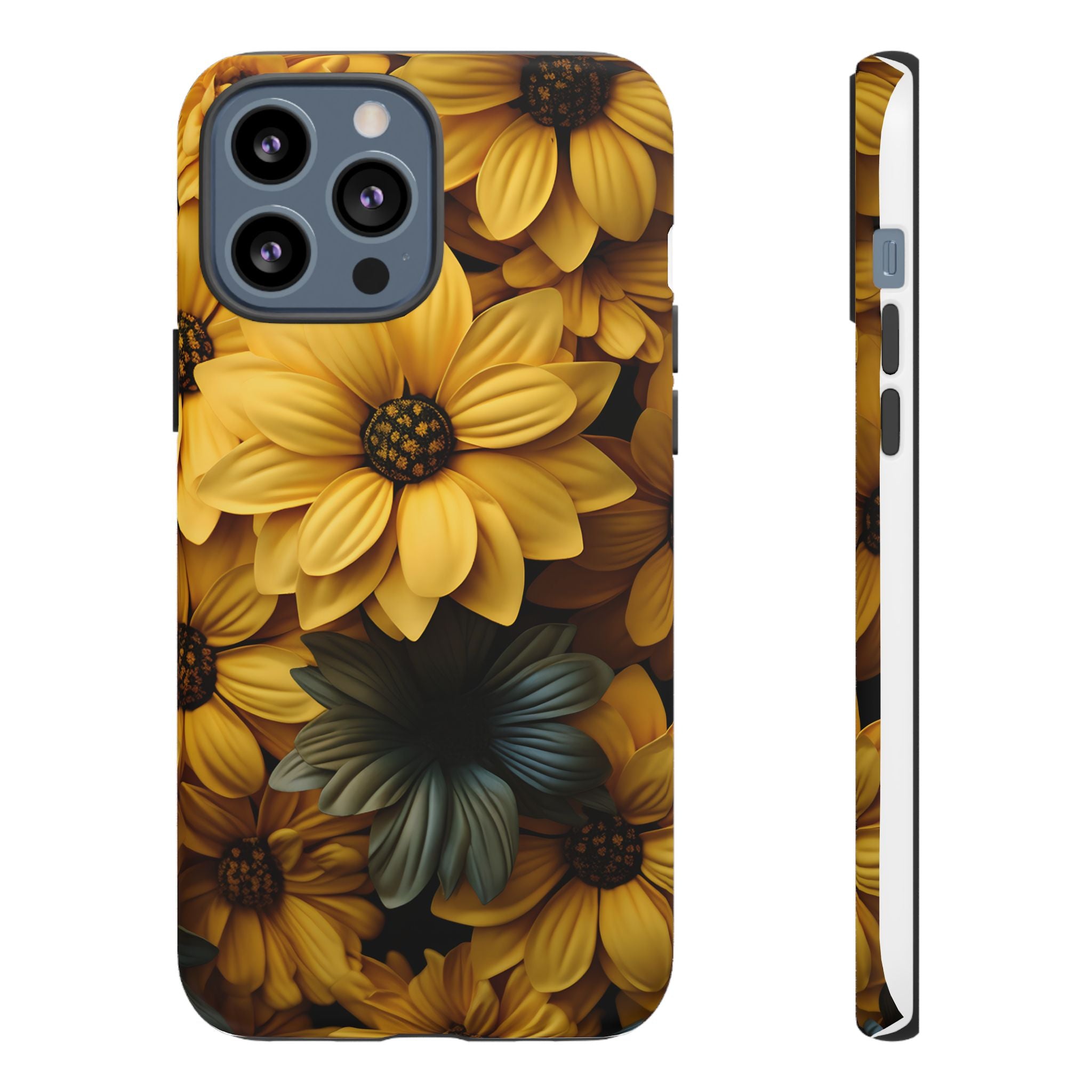 Golden Bloom Hexagon iPhone Case - Rugged Texture