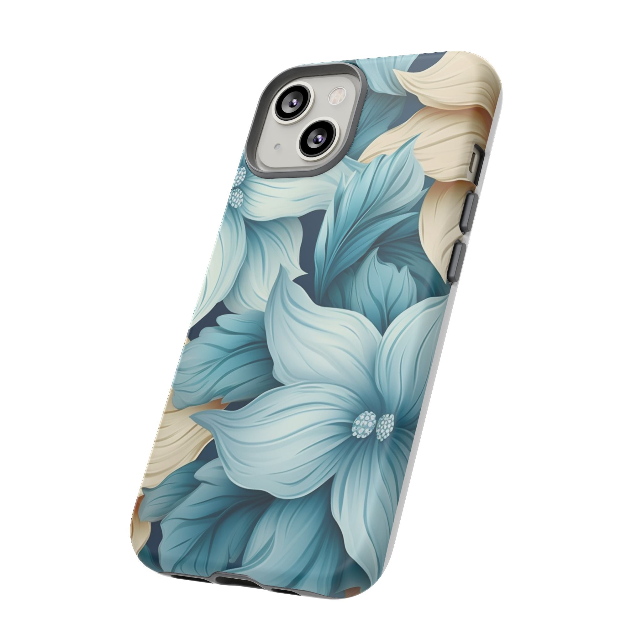 Teal Floral Hexagon iPhone Case - Rugged