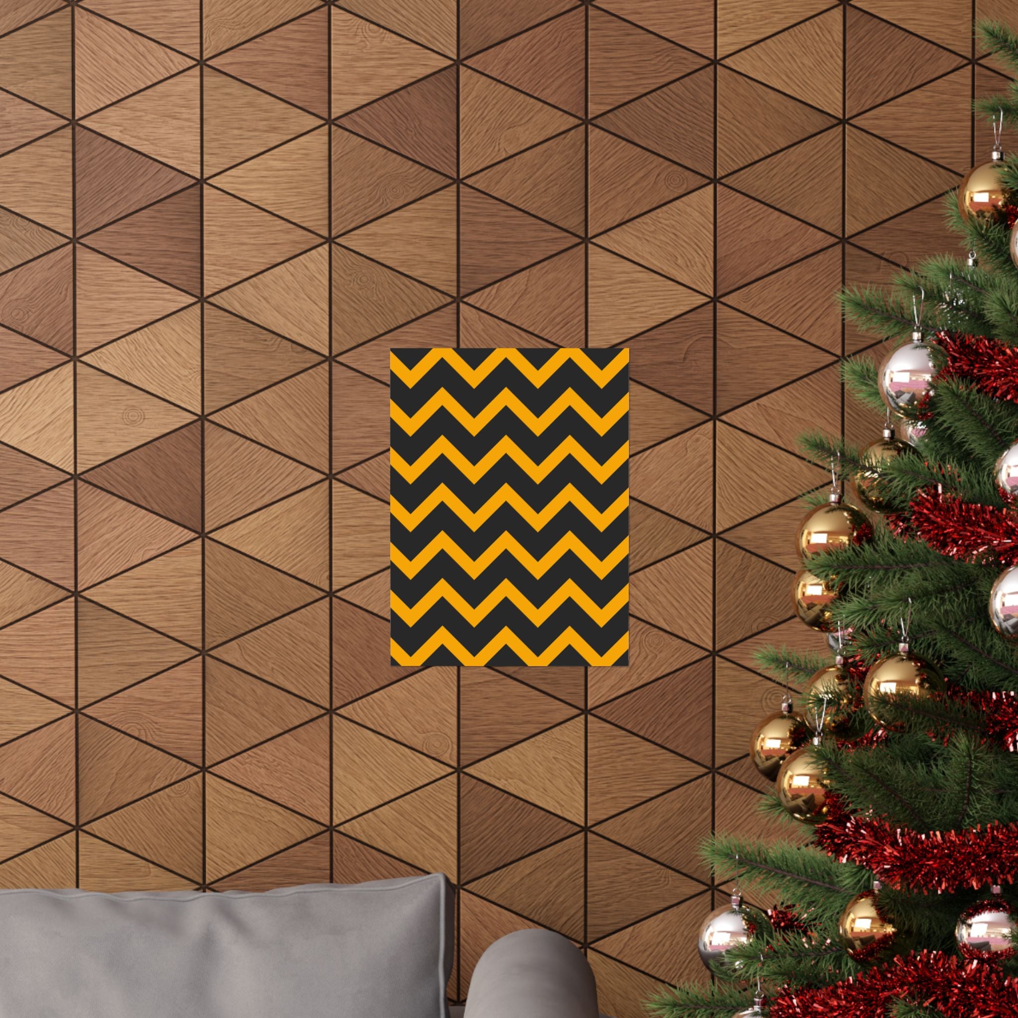 Bold Zigzag Geometric Art Poster