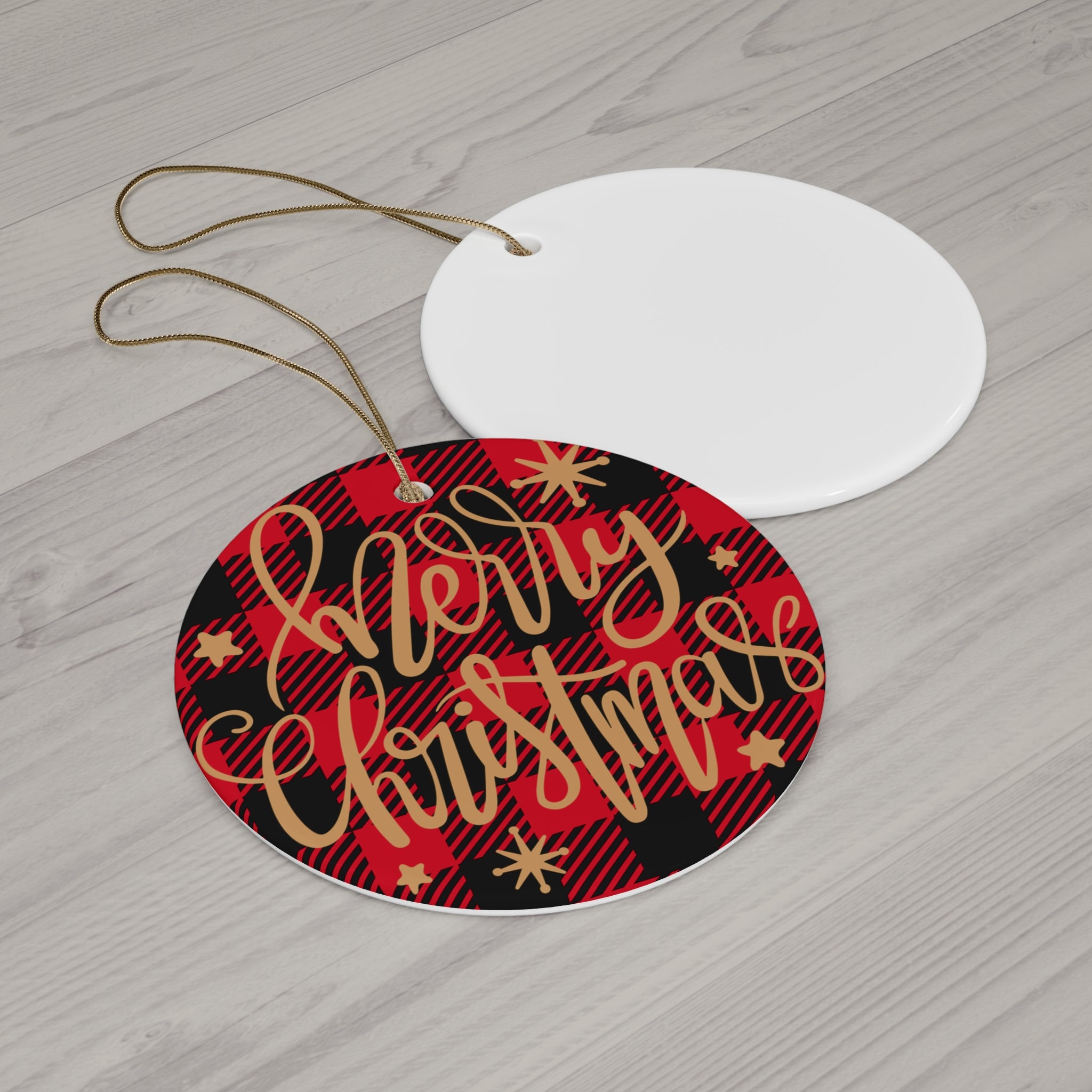 Buffalo Plaid Merry Christmas Ornament